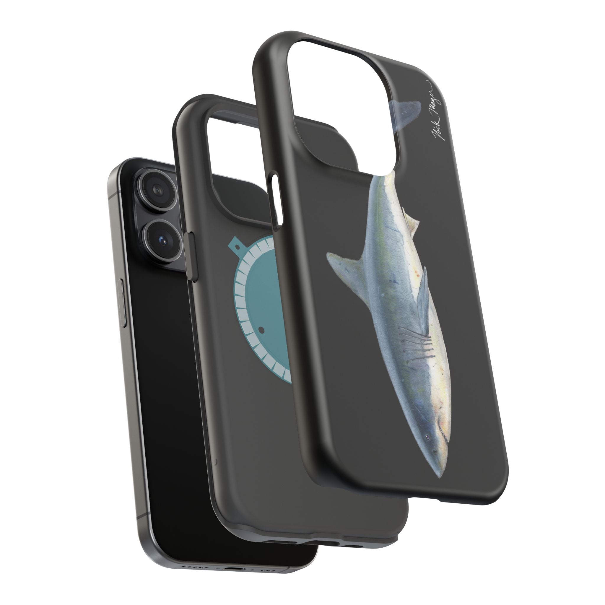 Great White Shark Black MagSafe iPhone Case