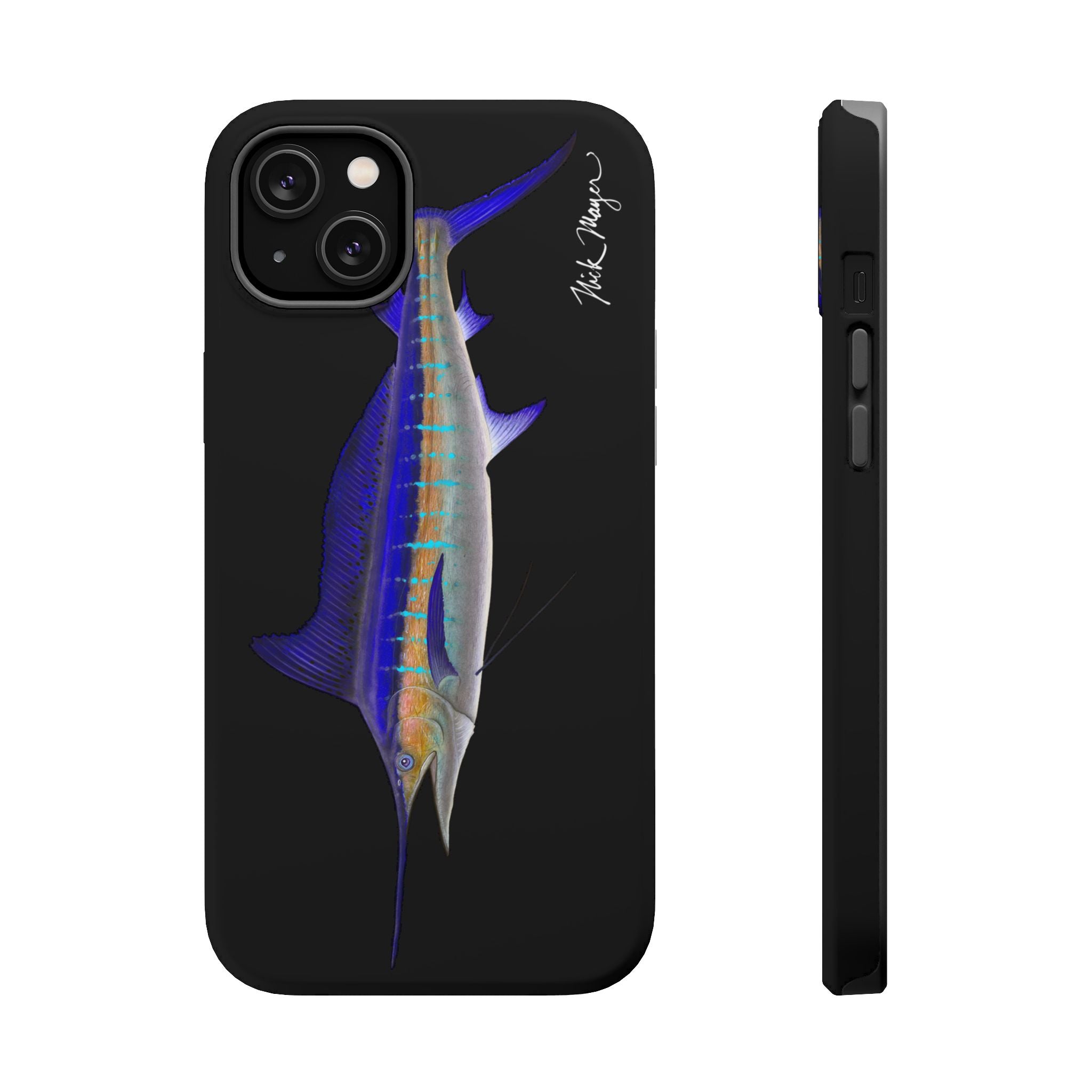 Striped Marlin MagSafe Black iPhone Case