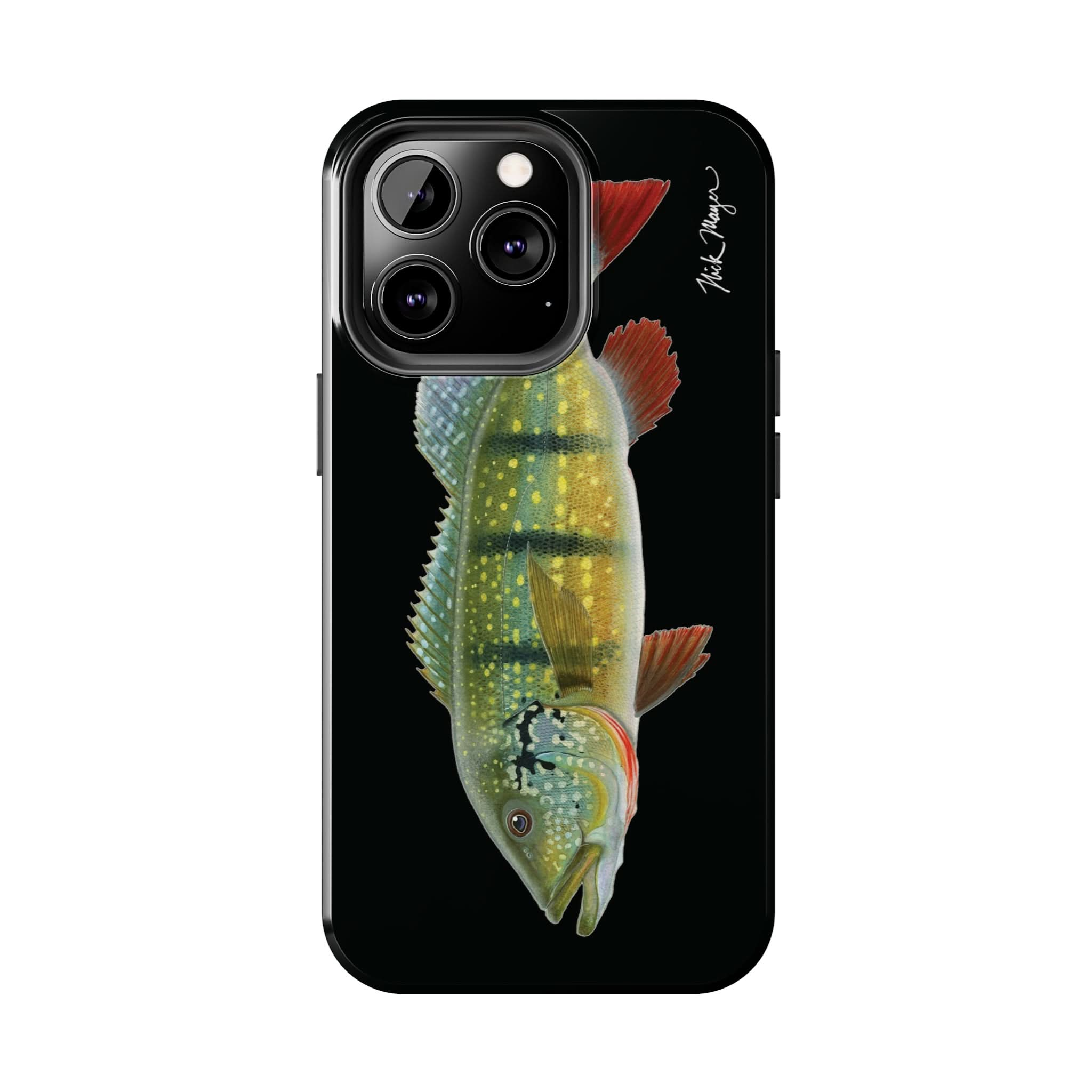 Peacock Bass Black iPhone Case