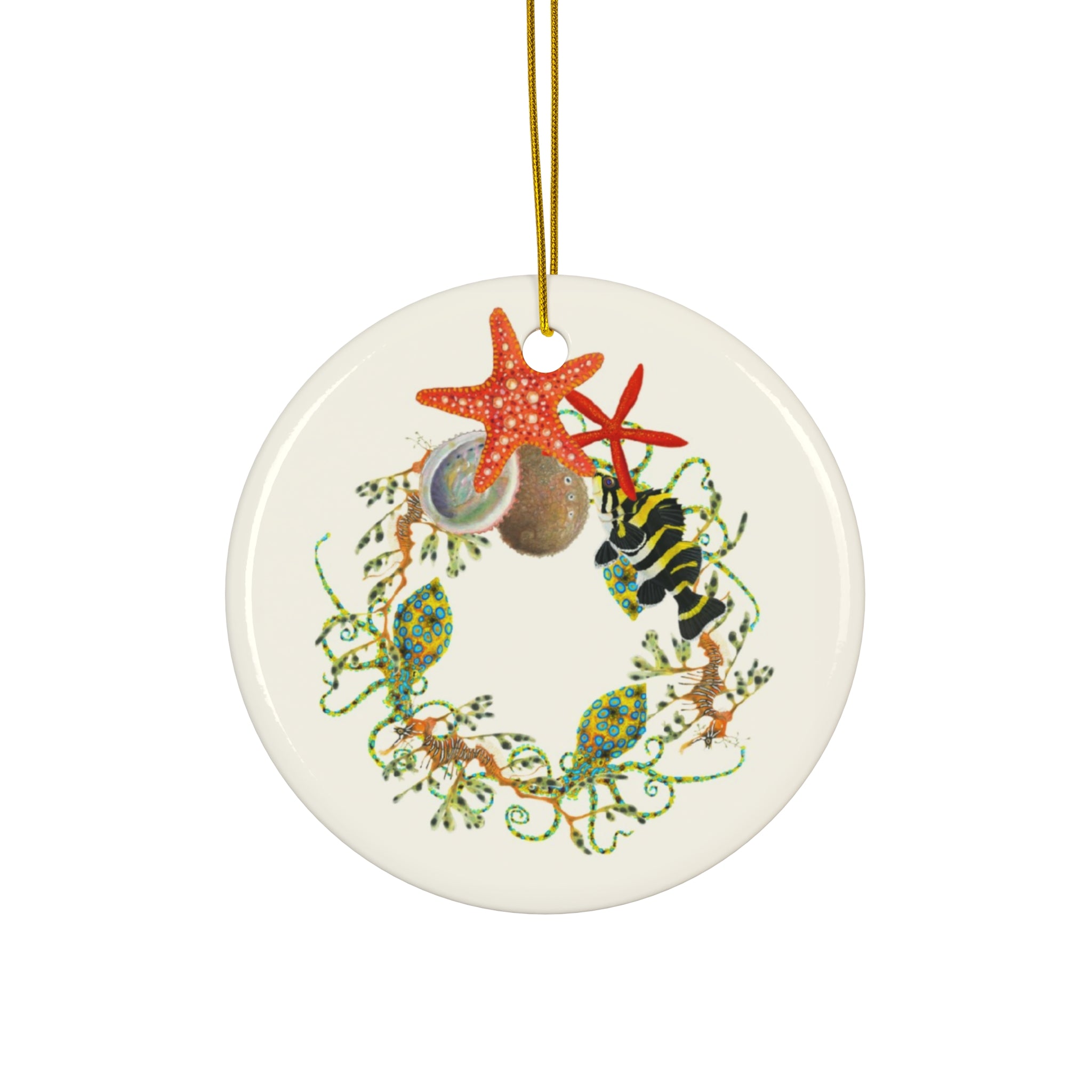 Nautical Wreath Ceramic Ornament