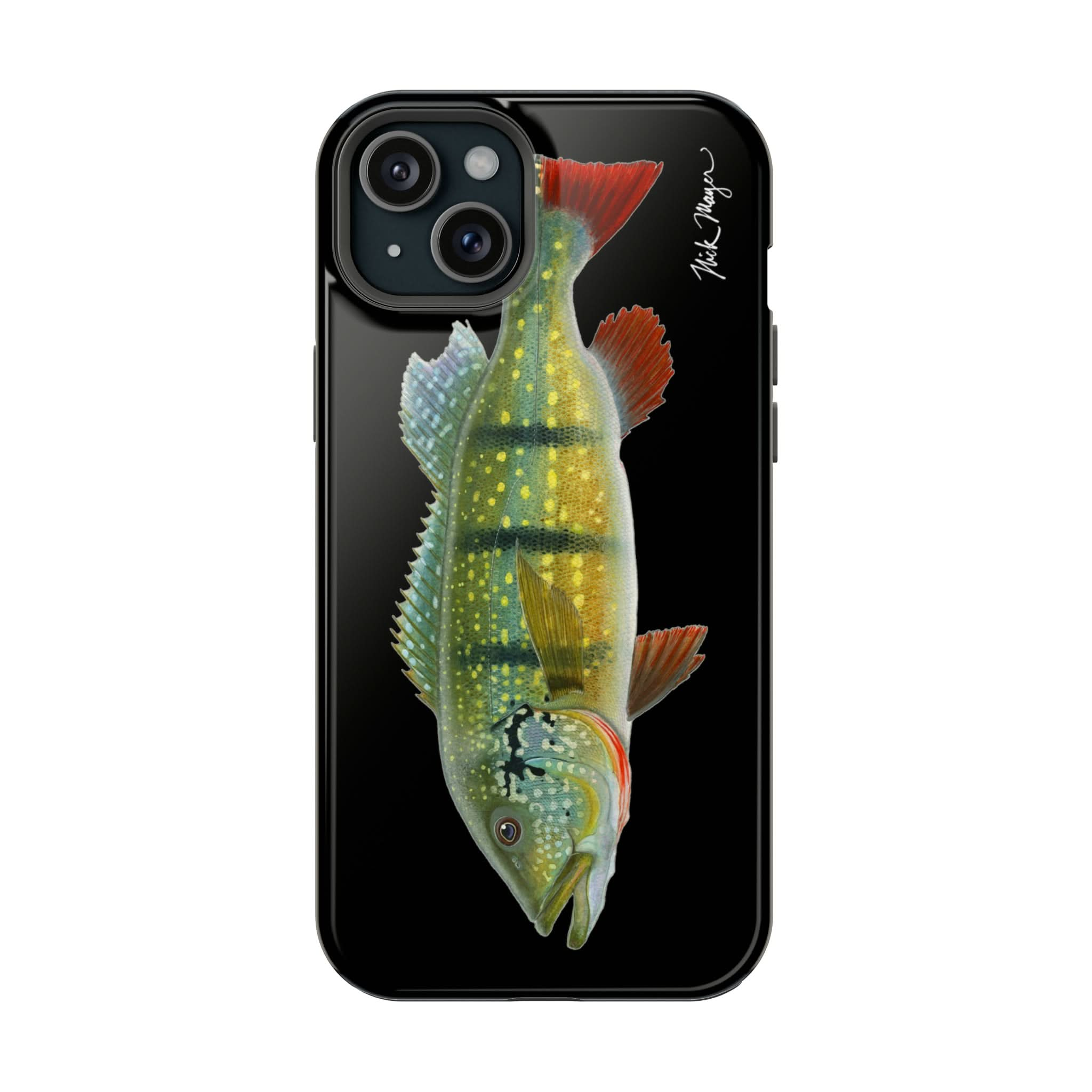 Peacock Bass MagSafe Black iPhone Case