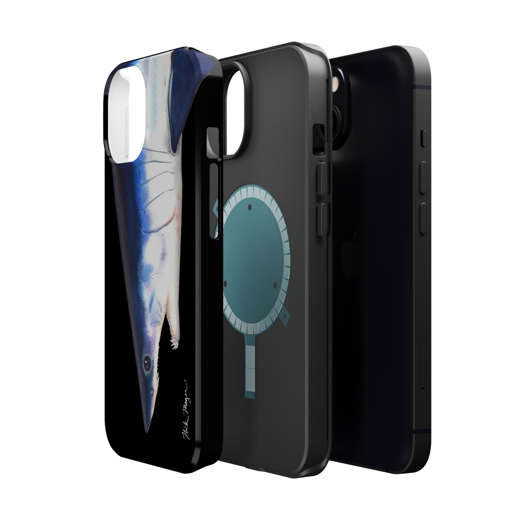 Mako Shark Face MagSafe Black iPhone Case