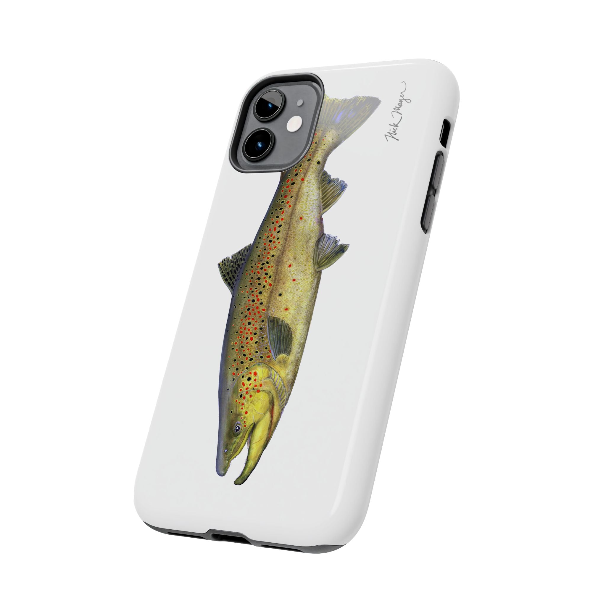 Brown Trout White Phone Case (iPhone)