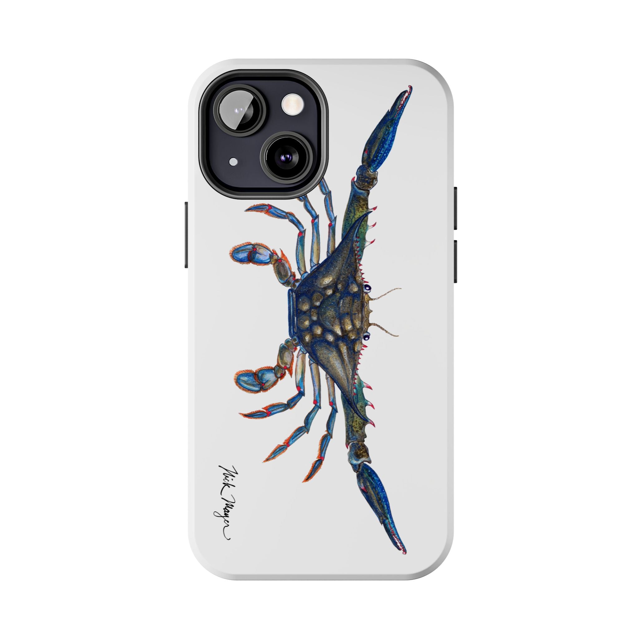 Blue Crab White Phone Case (iPhone)