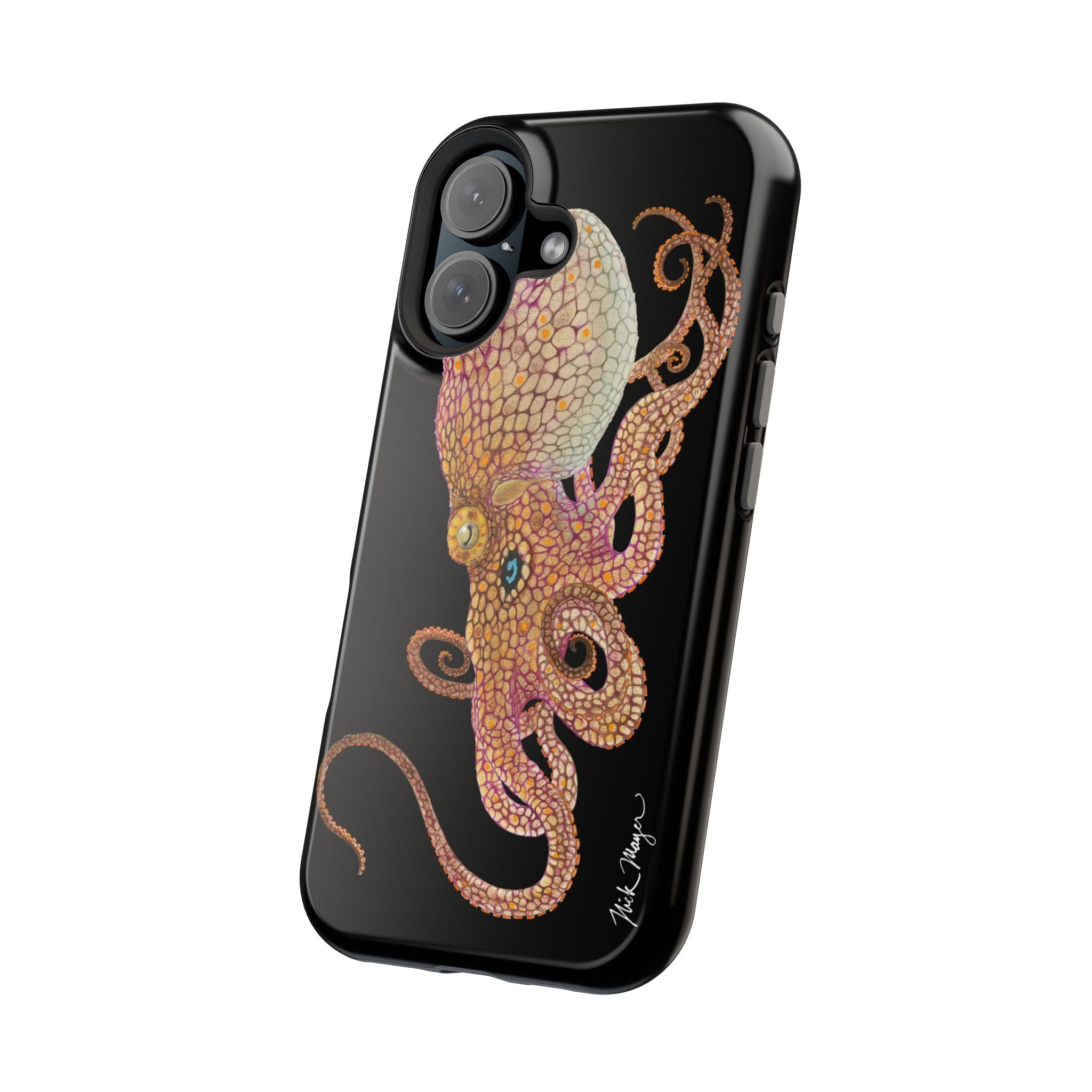 Two Spot Octopus MagSafe Black iPhone Case