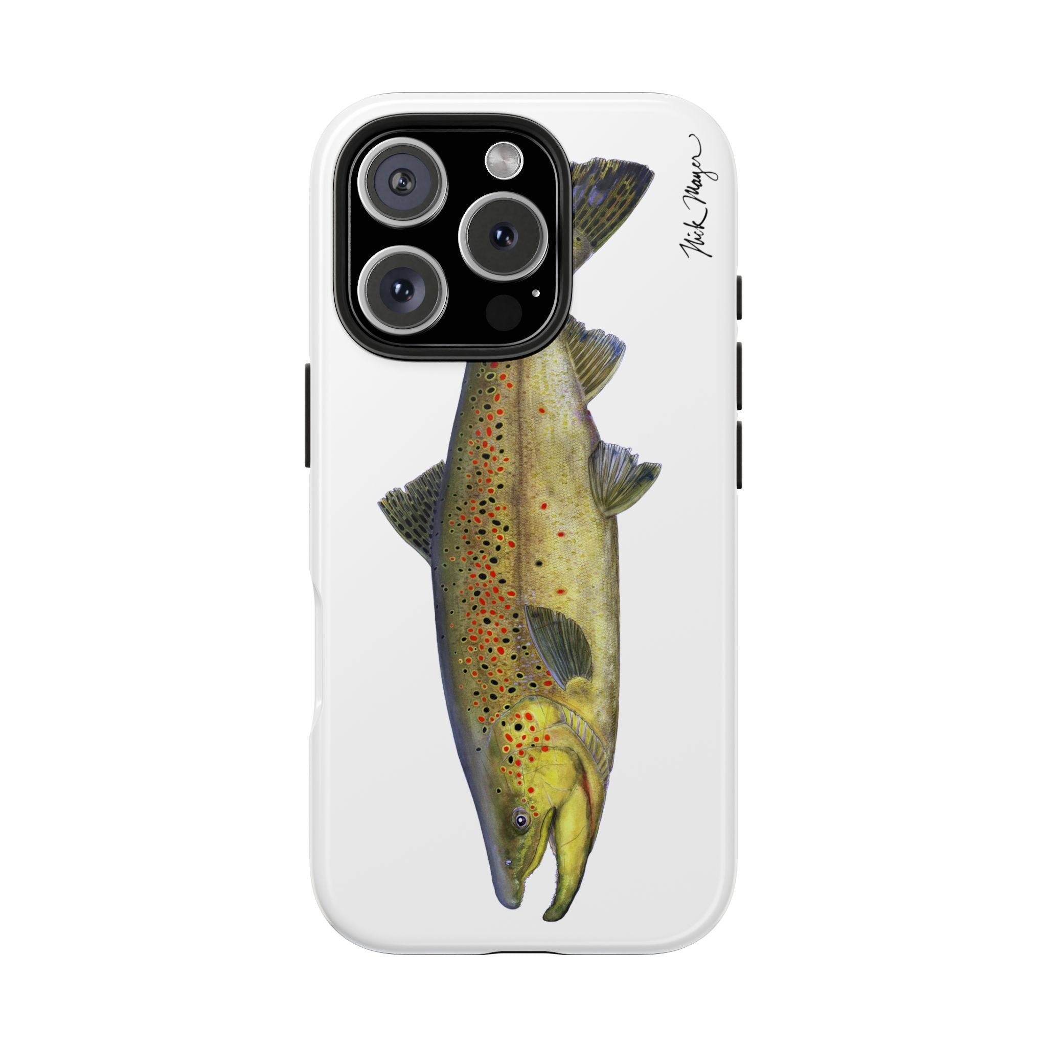 Brown Trout White Phone Case (iPhone)