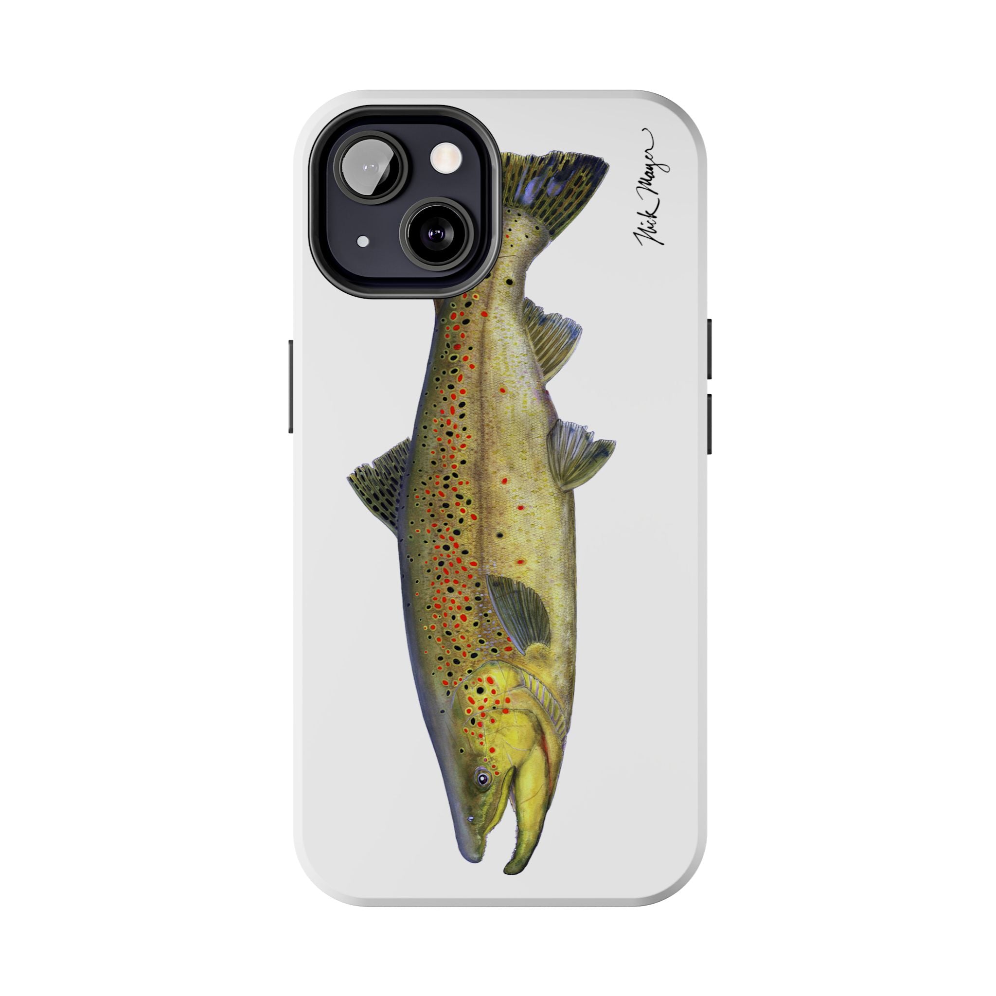 Brown Trout White Phone Case (iPhone)