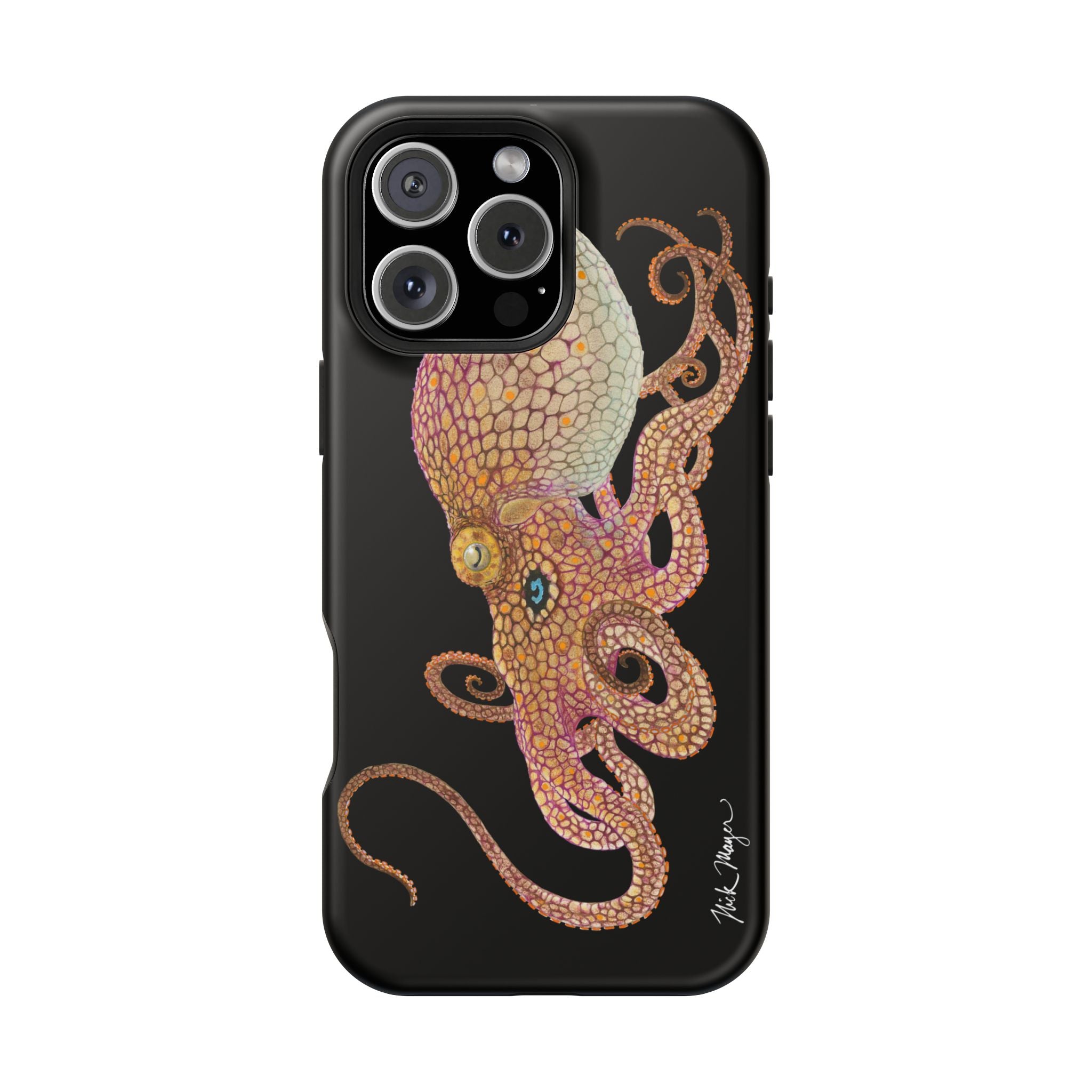 Two Spot Octopus MagSafe Black iPhone Case