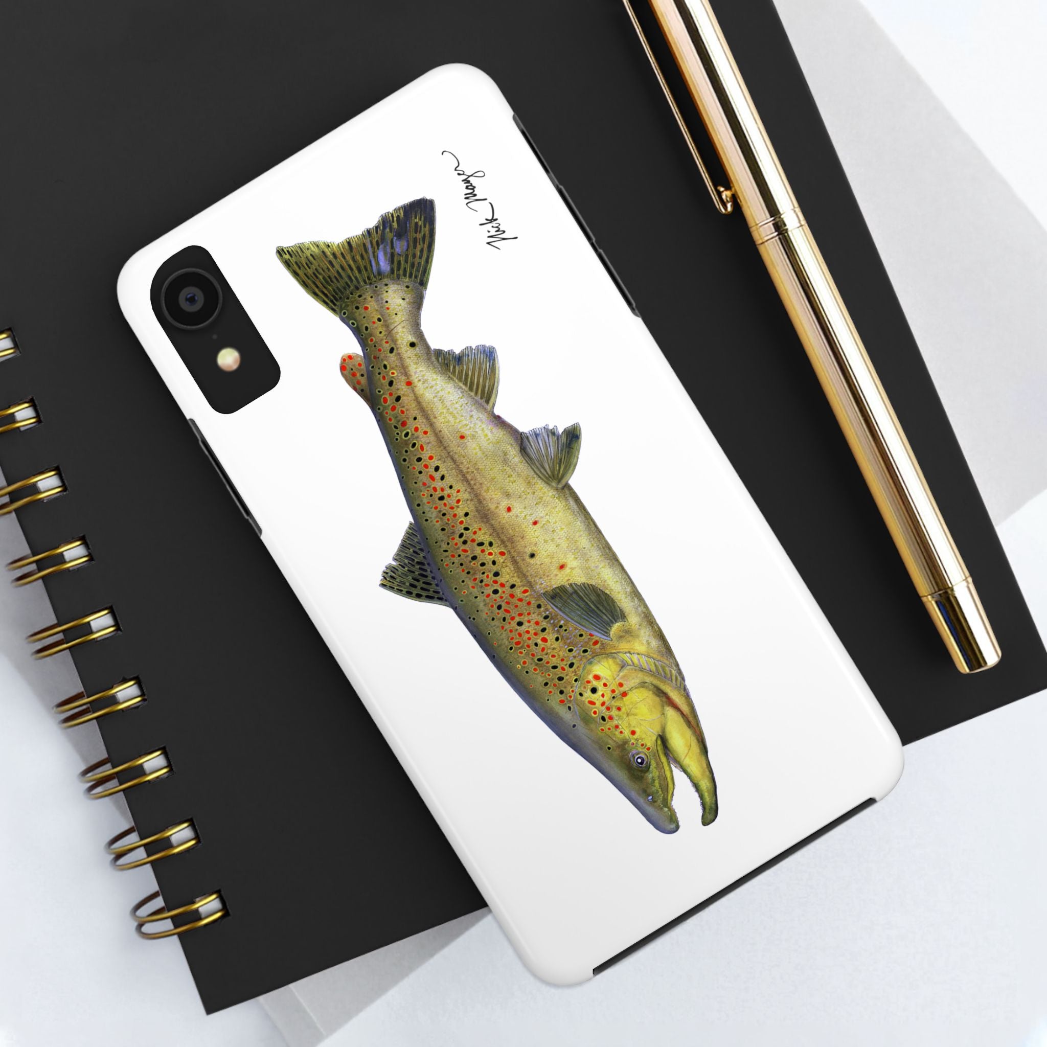 Brown Trout White Phone Case (iPhone)