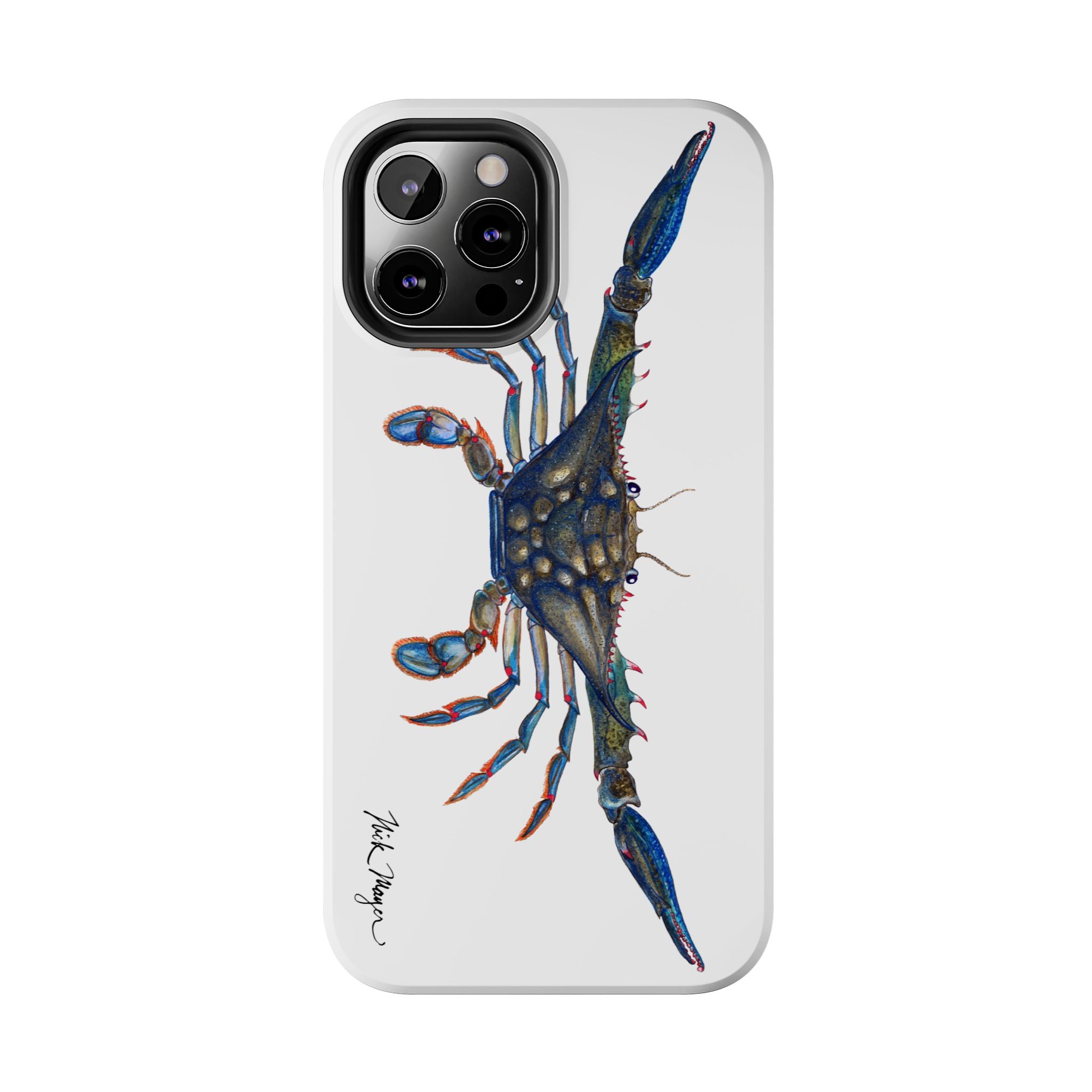 Blue Crab White Phone Case (iPhone)