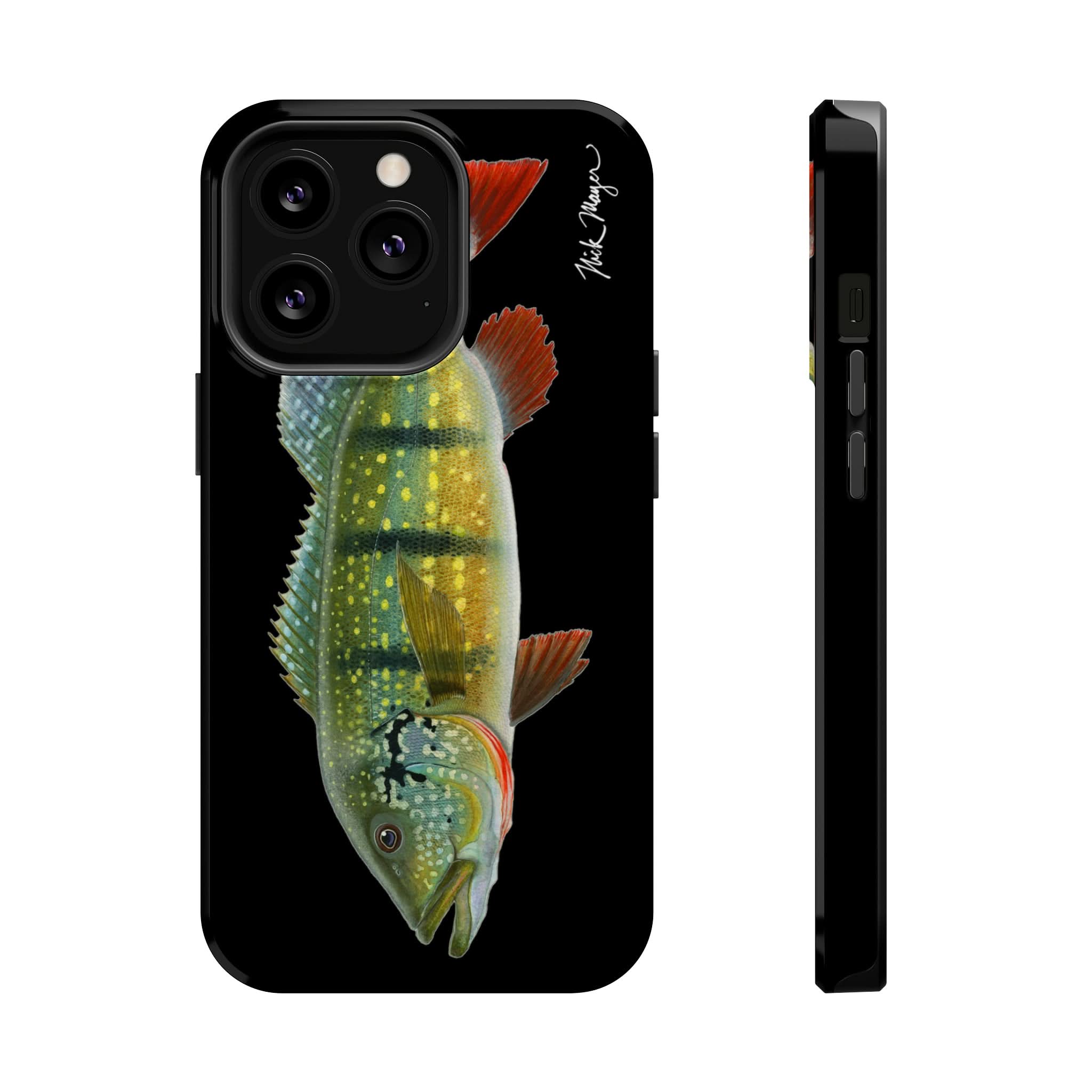 Peacock Bass MagSafe Black iPhone Case