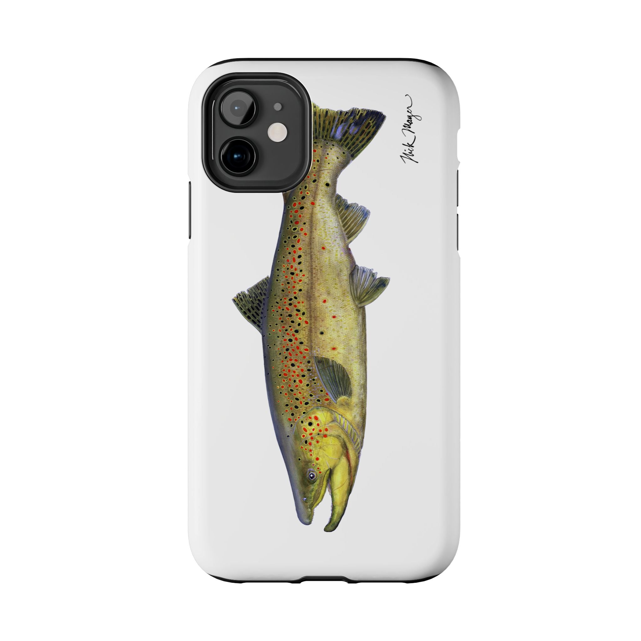 Brown Trout White Phone Case (iPhone)