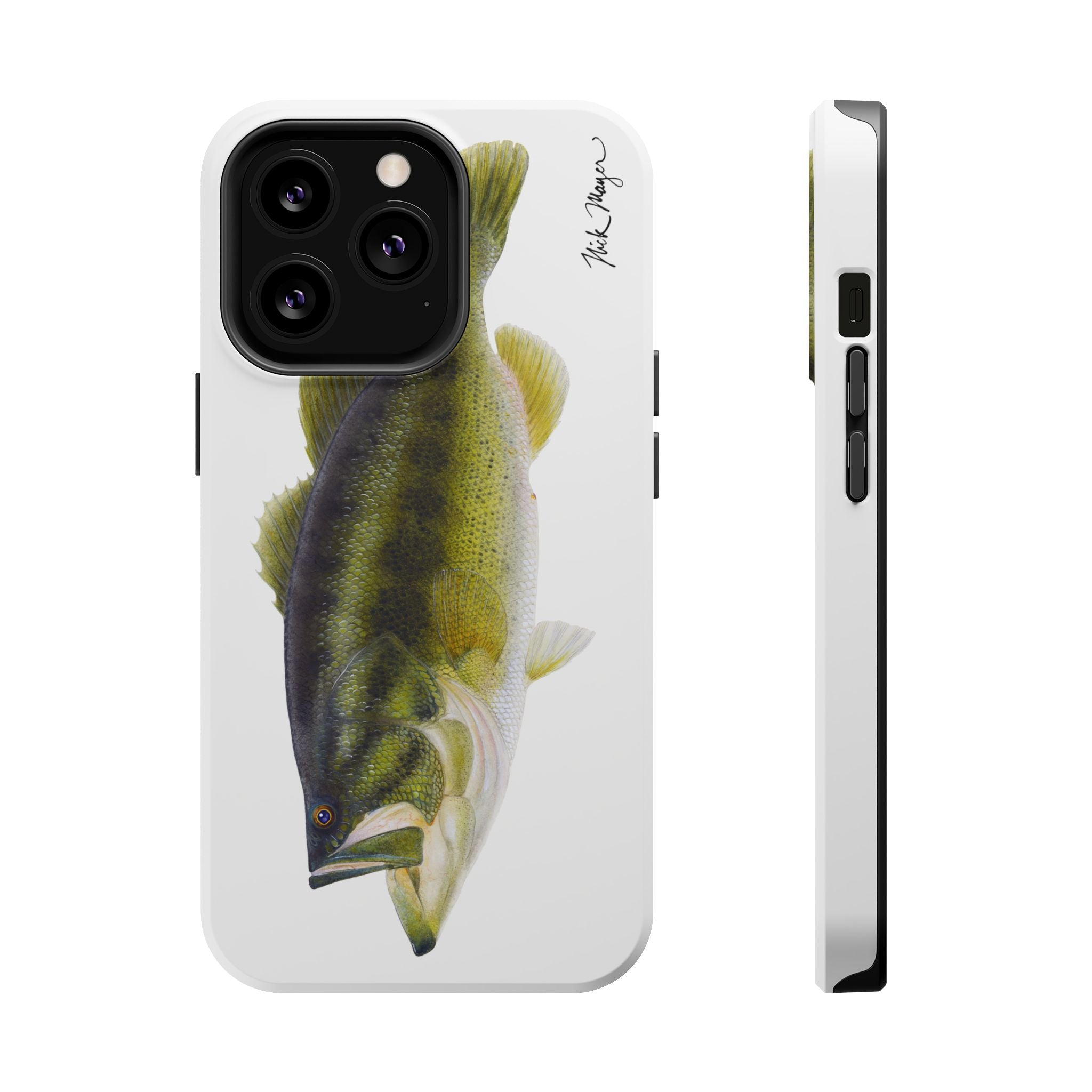 Largemouth Bass MagSafe White iPhone Case