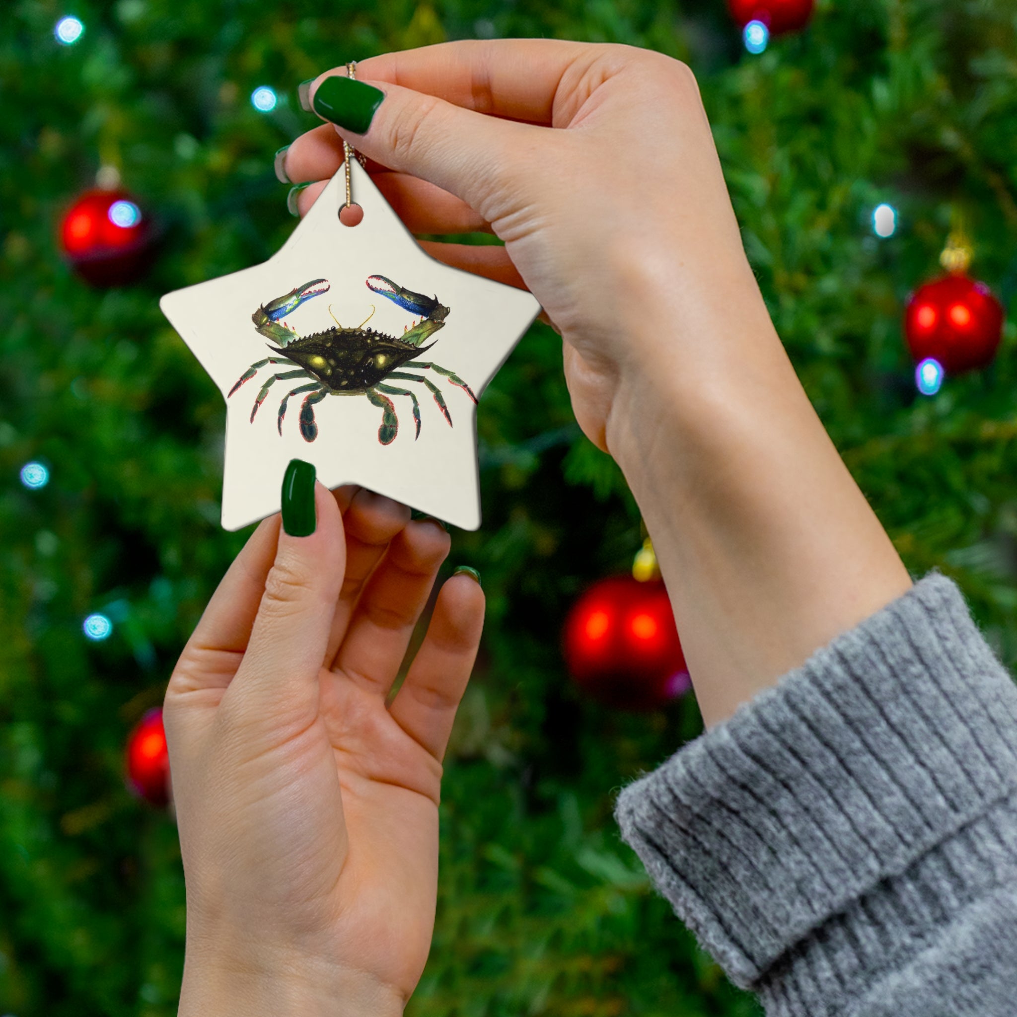 Blue Crab Ceramic Ornament