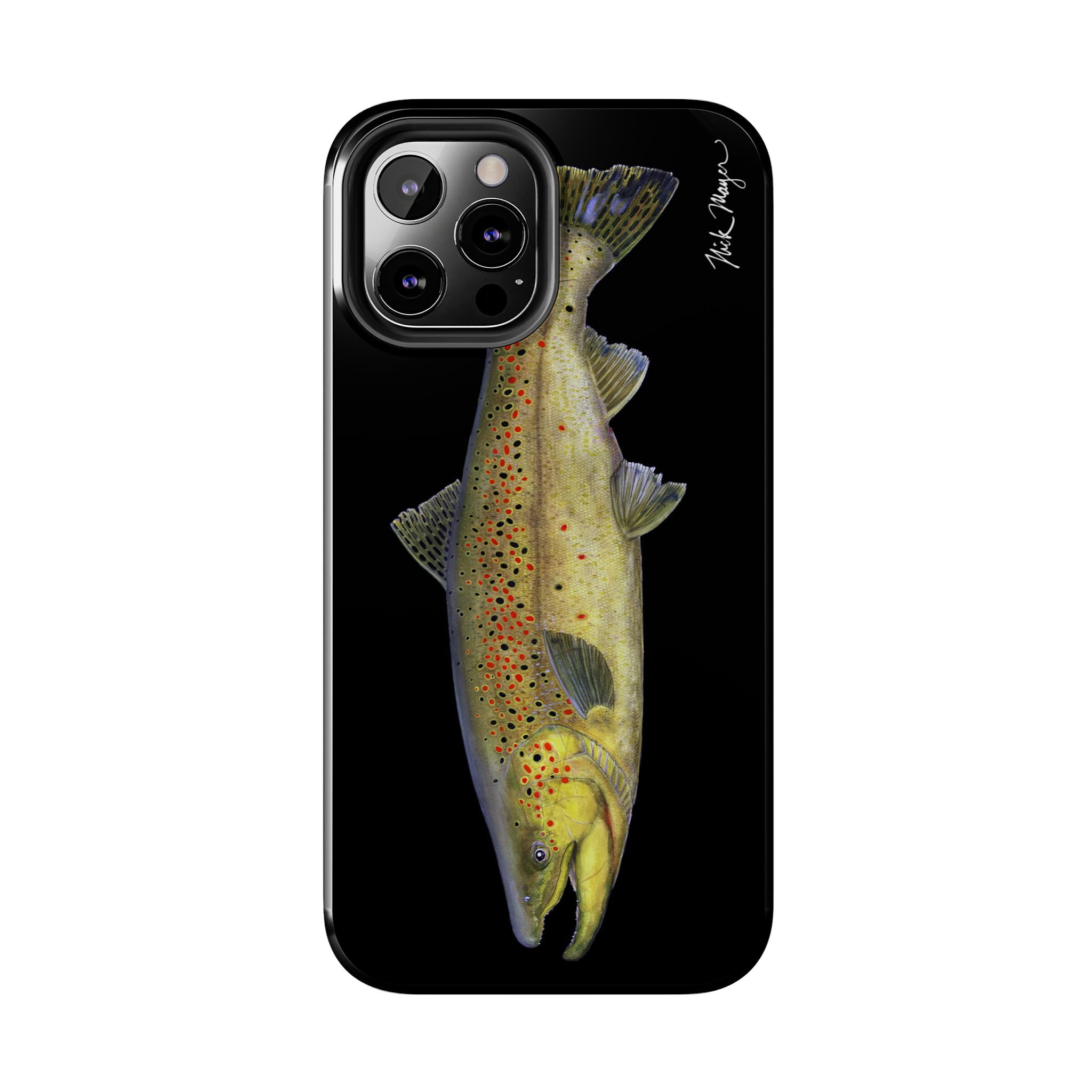 Brown Trout Black Phone Case (iPhone)