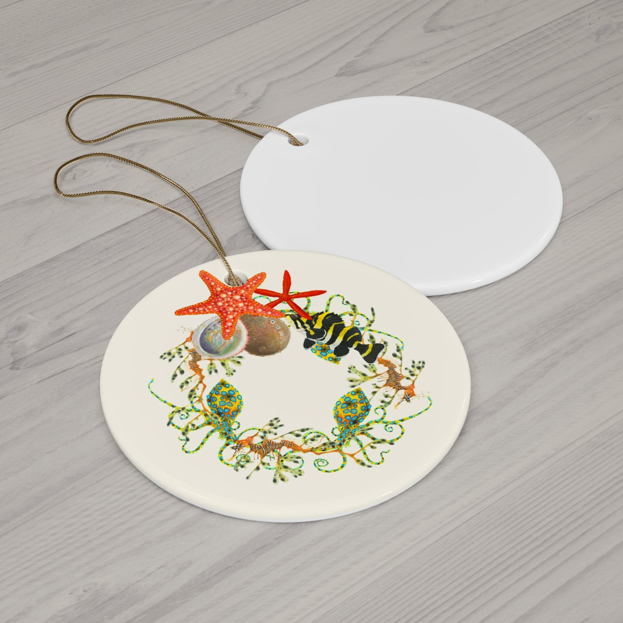 Nautical Wreath Ceramic Ornament