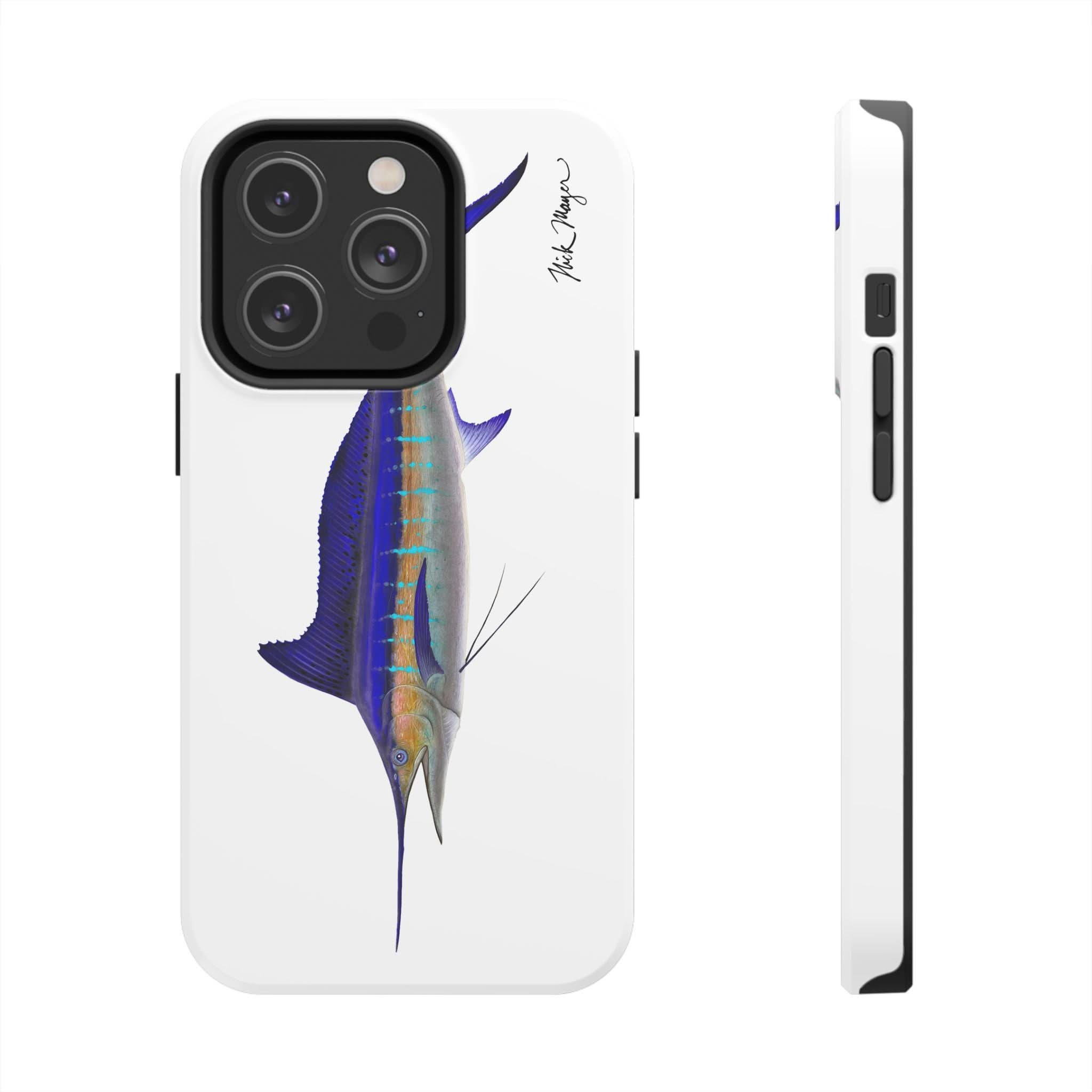 Striped Marlin White Phone Case (iPhone)