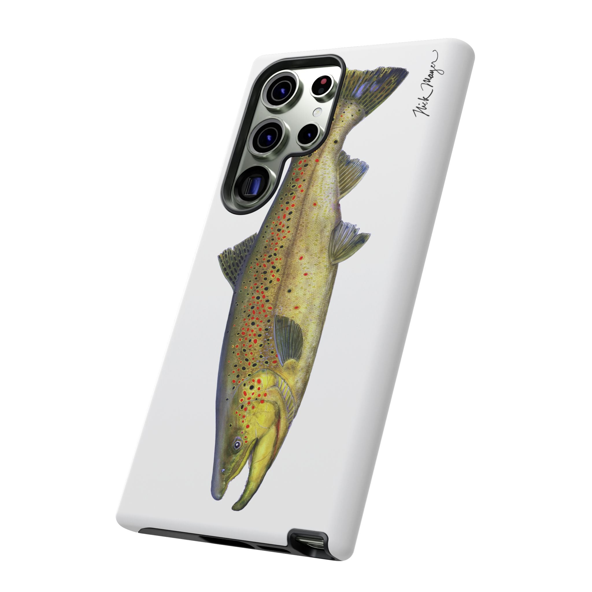 Brown Trout White Phone Case (Samsung)