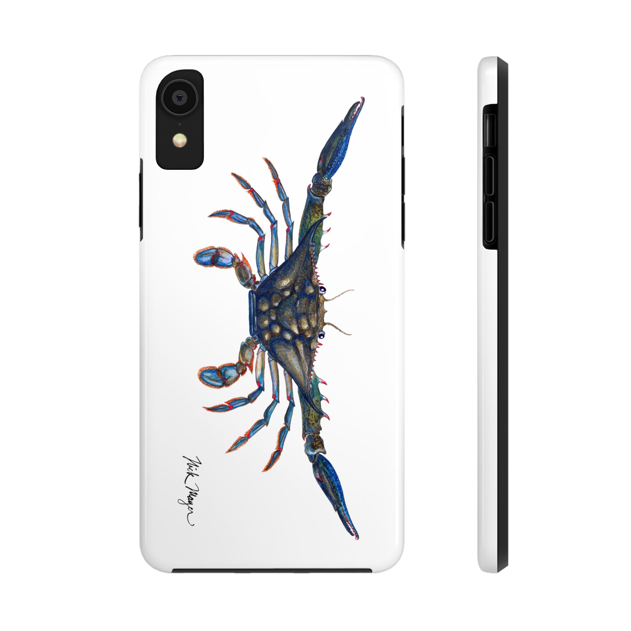 Blue Crab White Phone Case (iPhone)