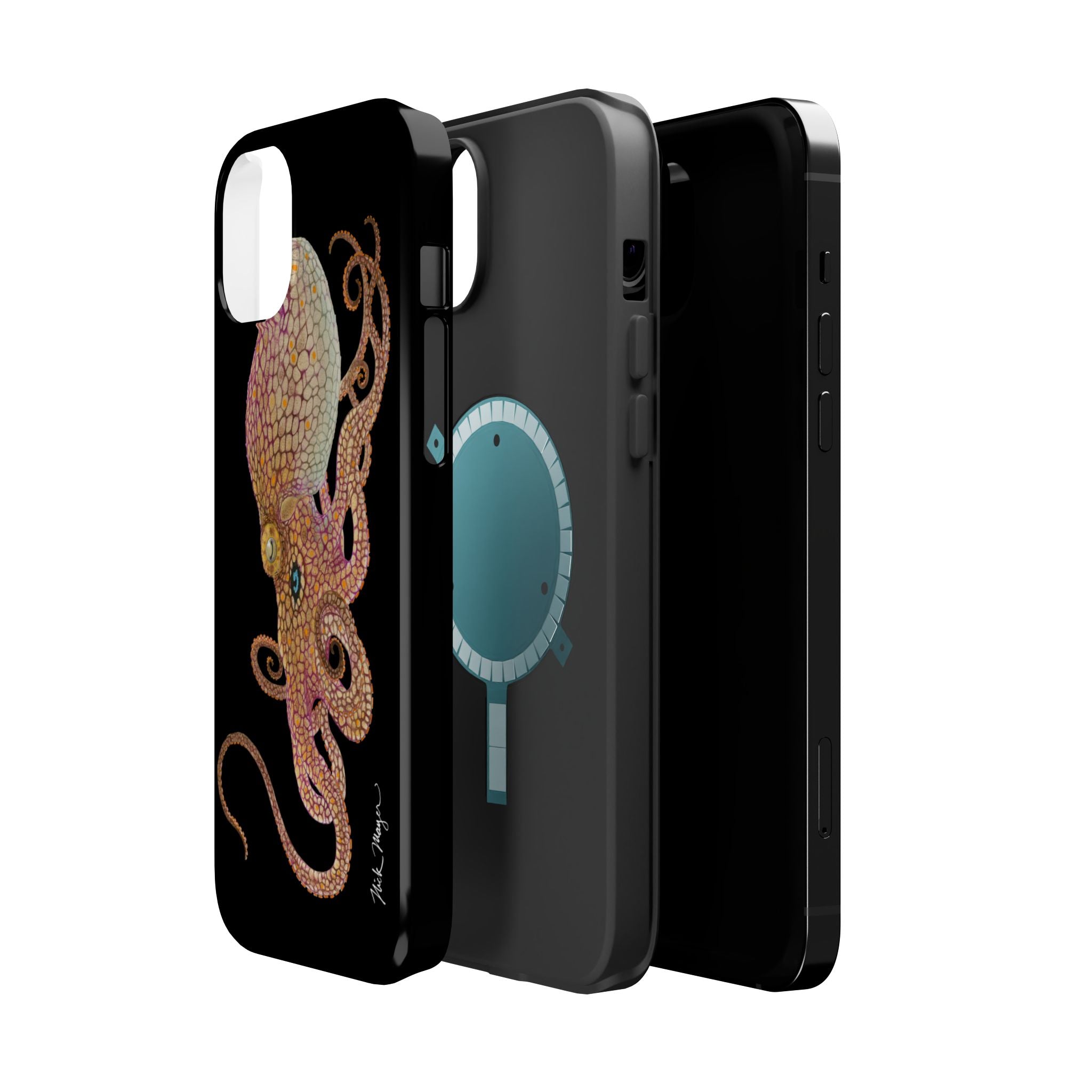 Two Spot Octopus MagSafe Black iPhone Case