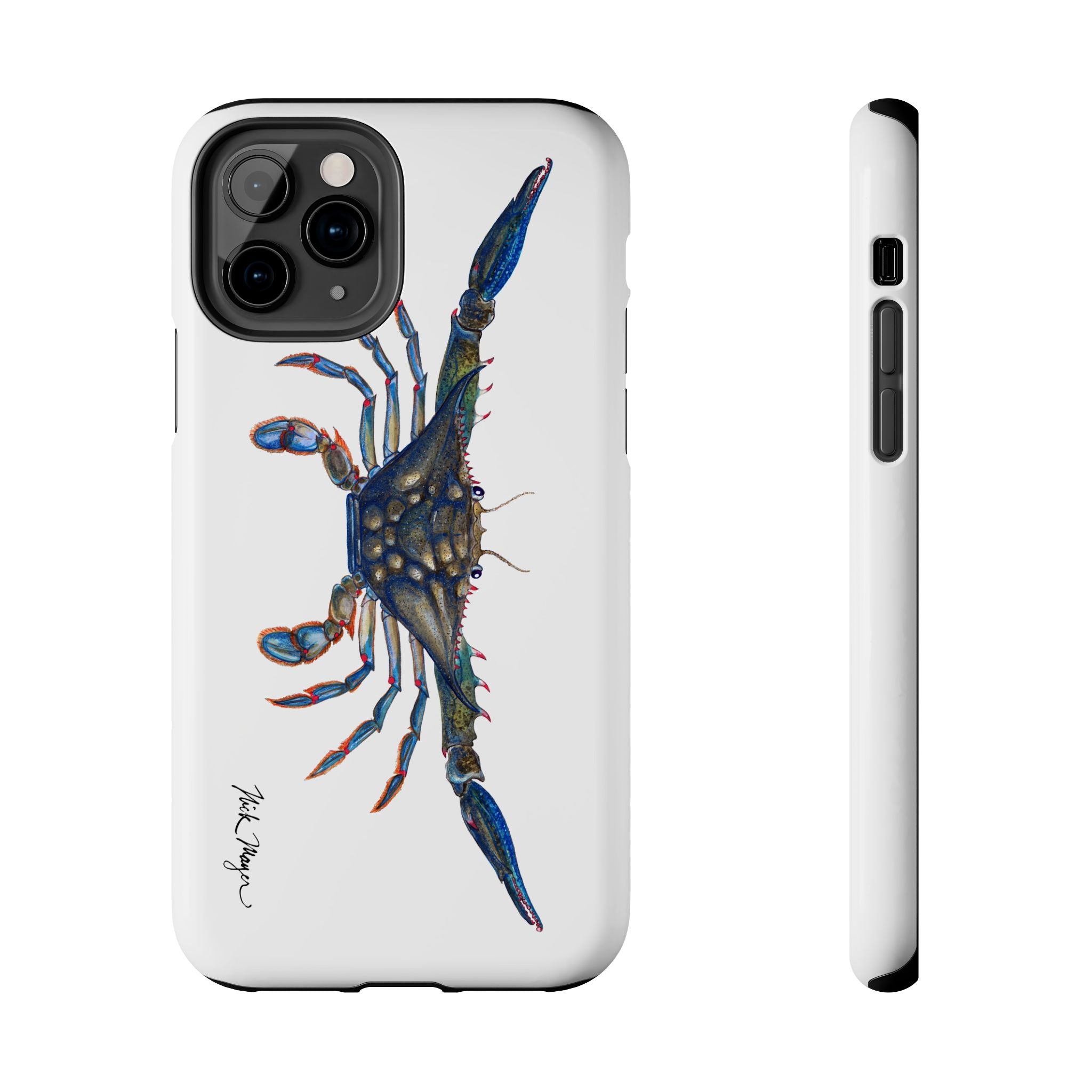 Blue Crab White Phone Case (iPhone)