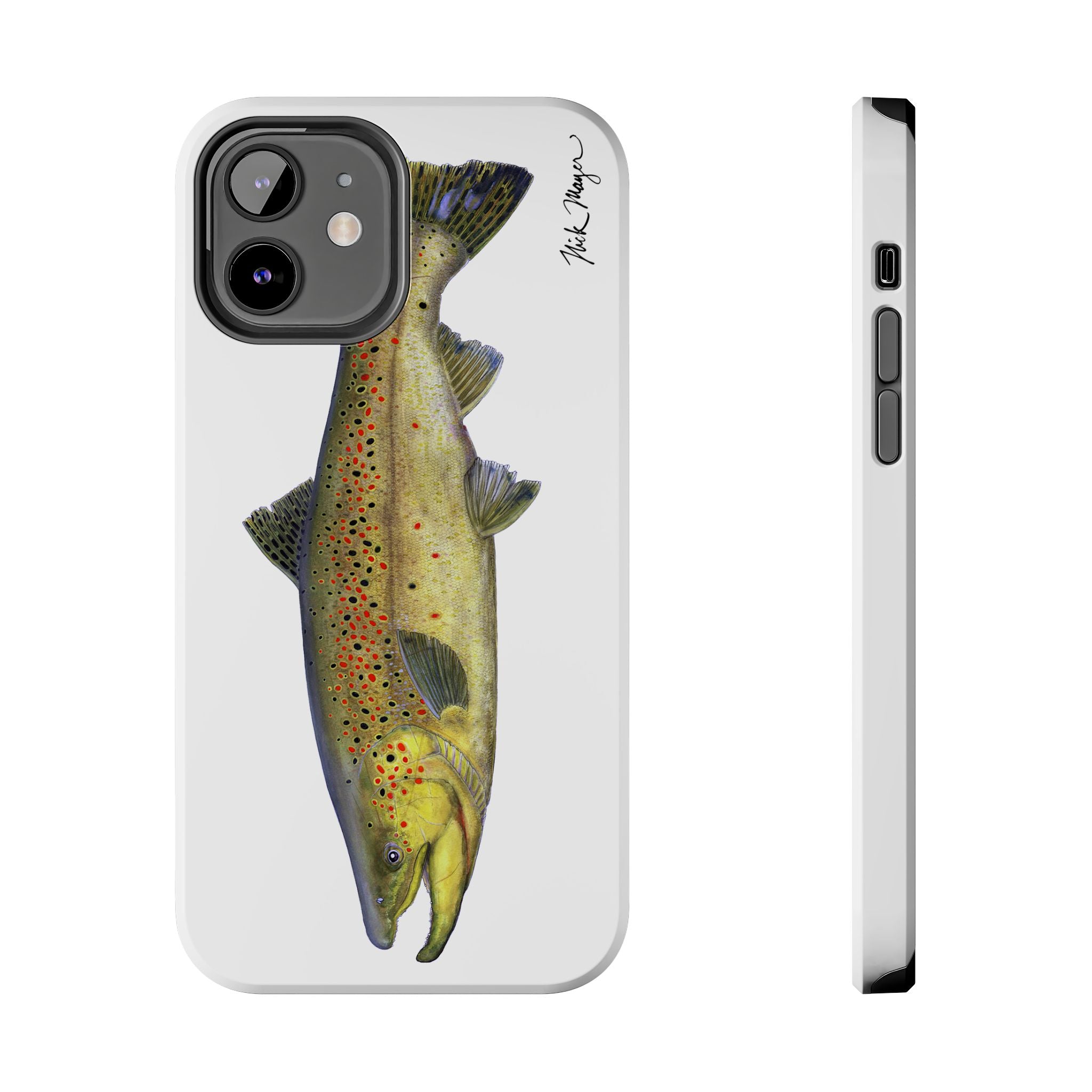 Brown Trout White Phone Case (iPhone)