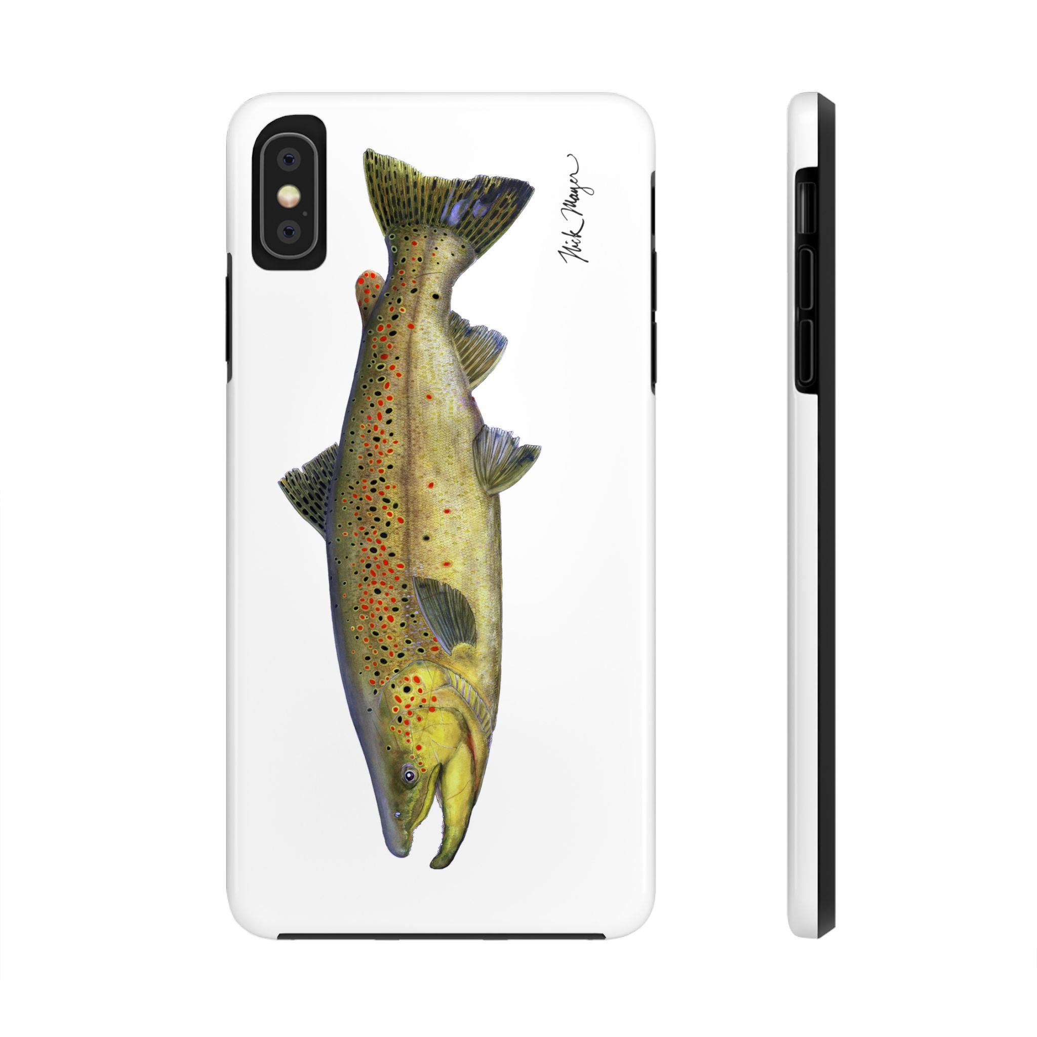 Brown Trout White Phone Case (iPhone)