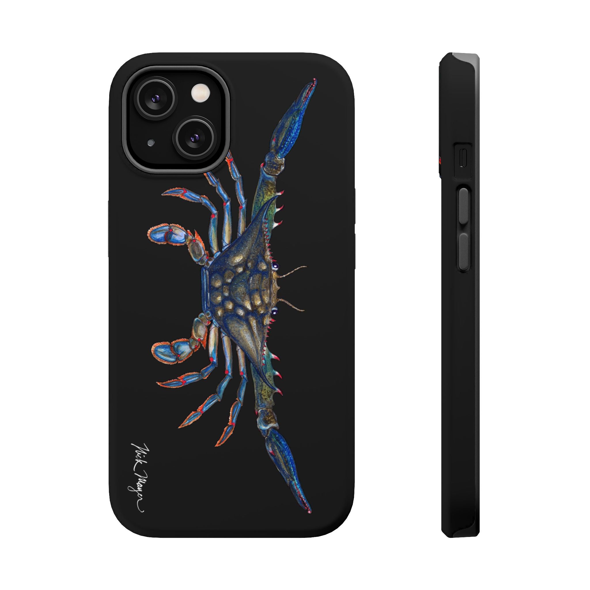 Blue Crab MagSafe Black iPhone Case