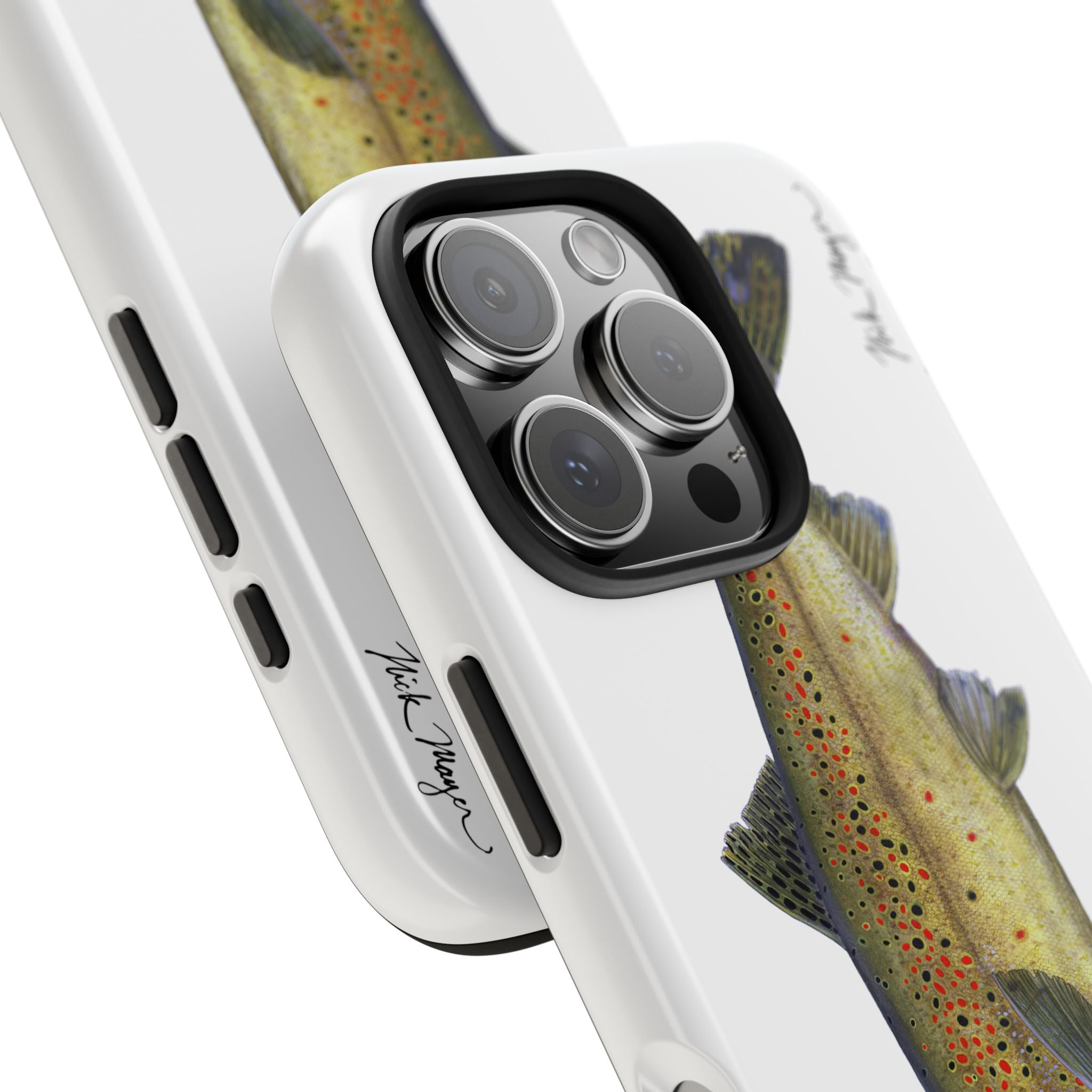 Brown Trout White Phone Case (iPhone)