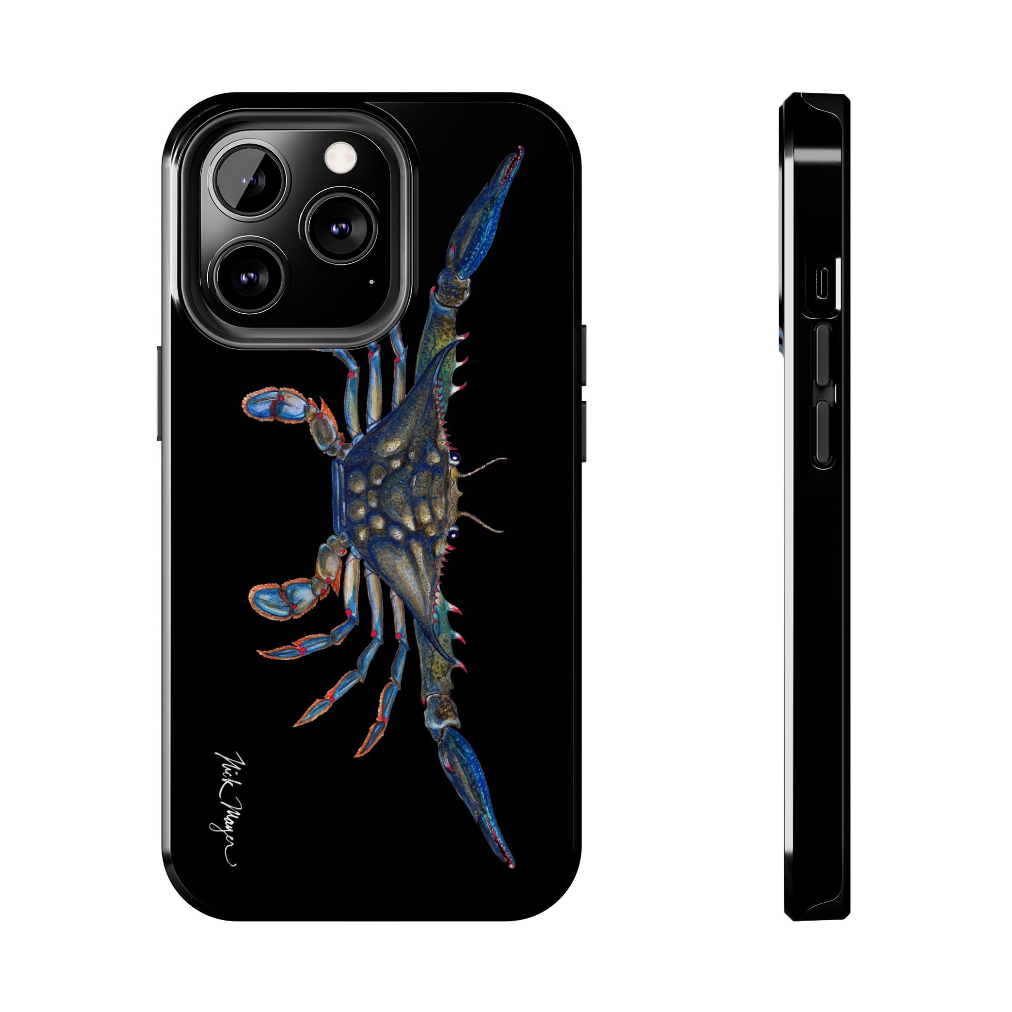 Blue Crab Black Phone Case (iPhone)