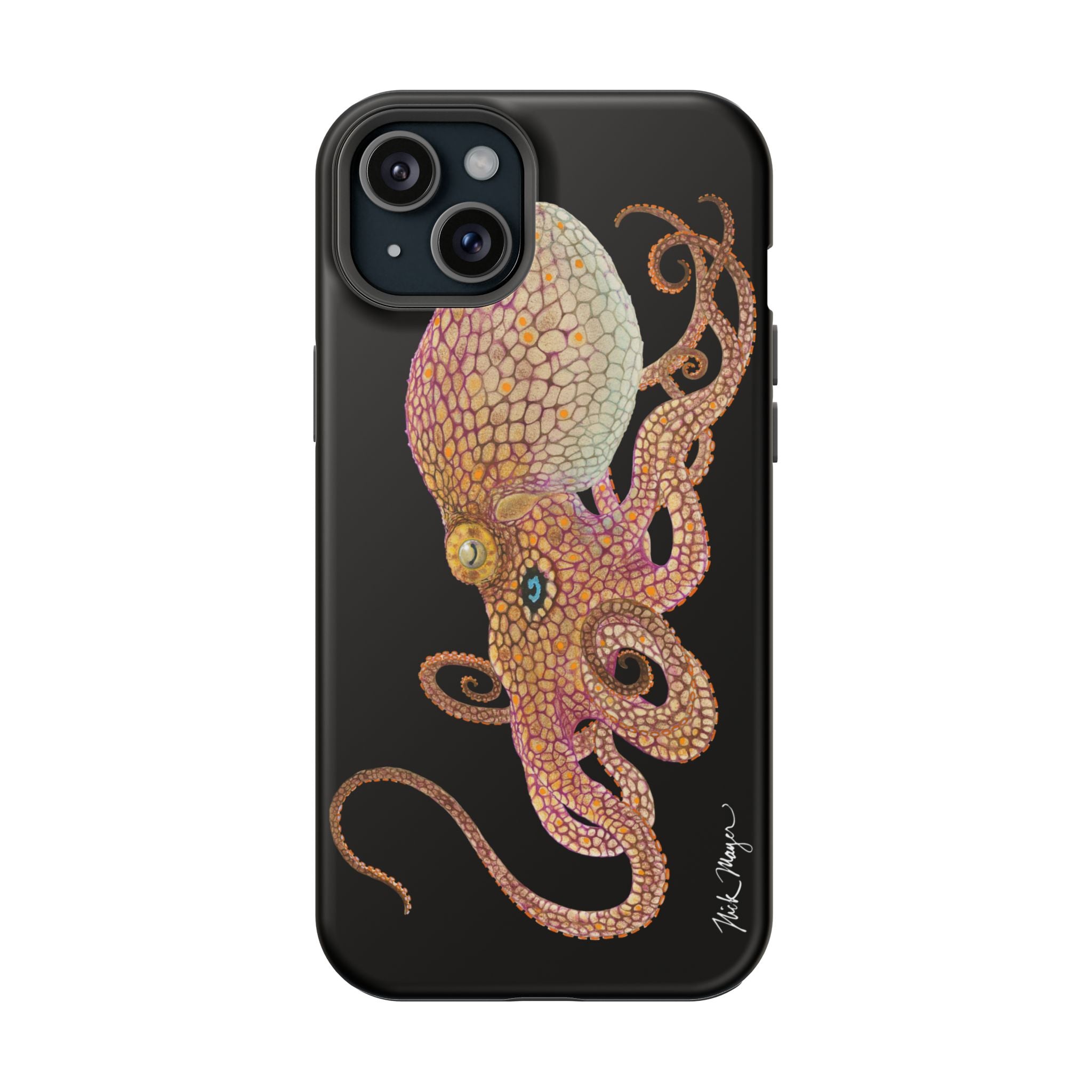 Two Spot Octopus MagSafe Black iPhone Case