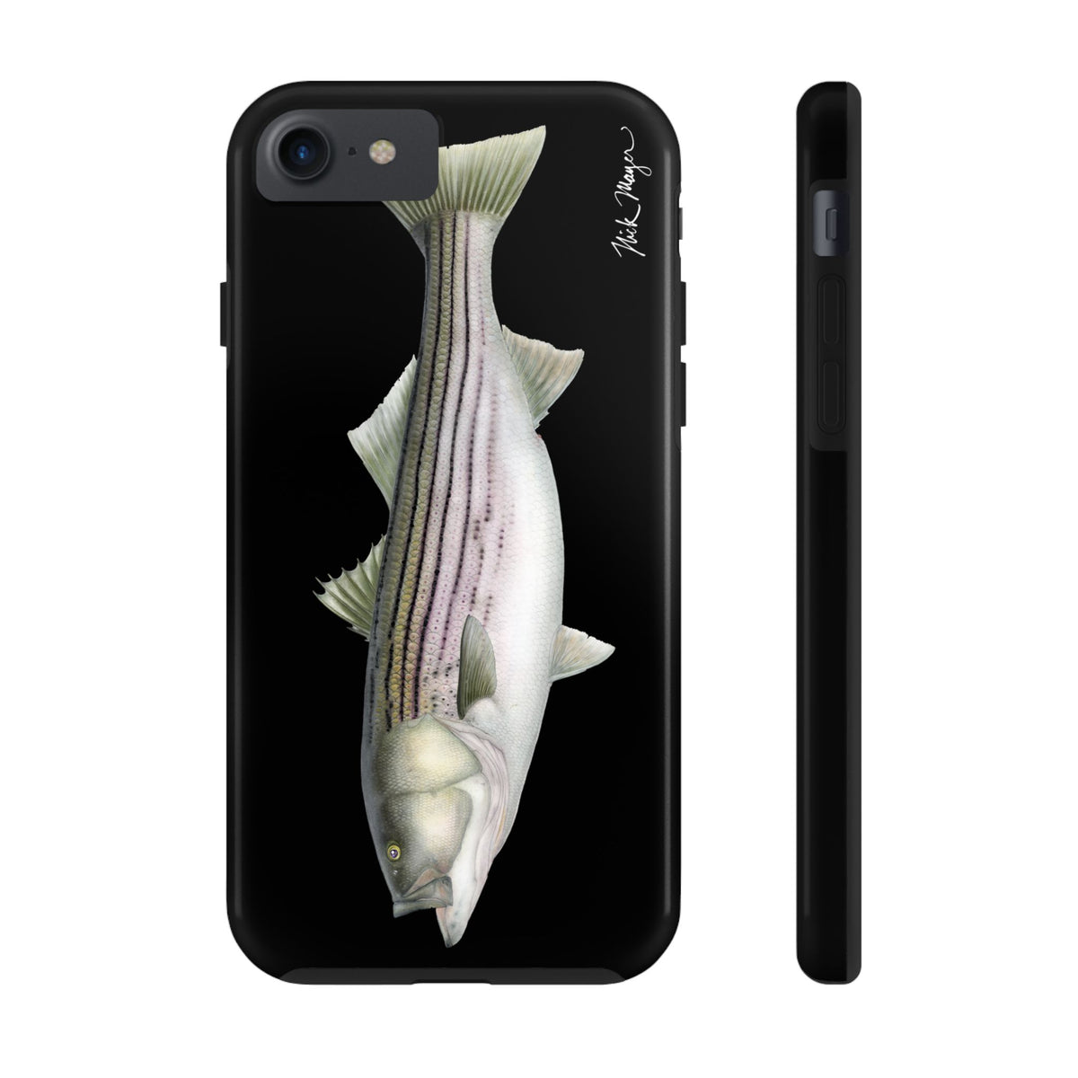 30 lb Striper - Black Phone Case (iPhone)