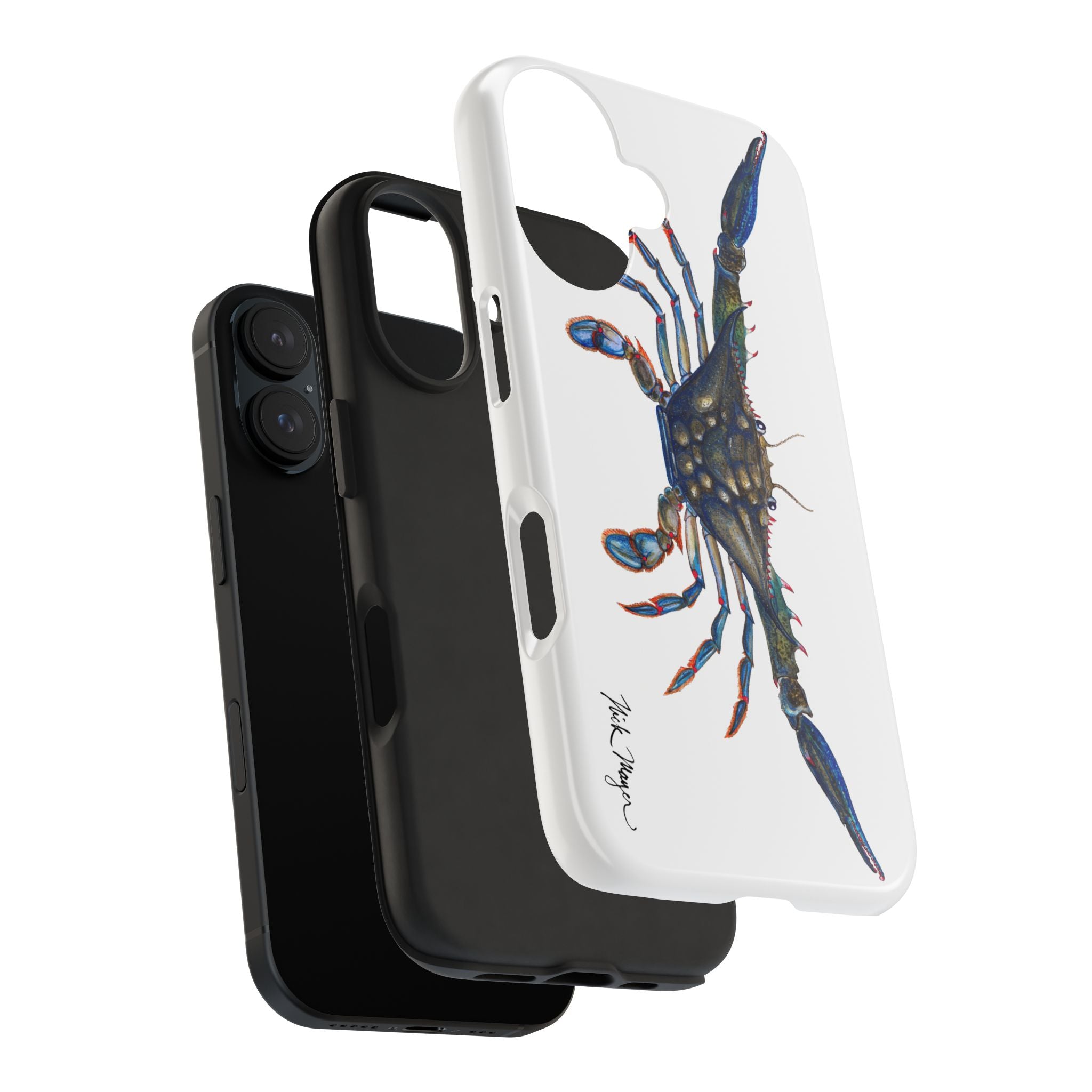 Blue Crab White Phone Case (iPhone)