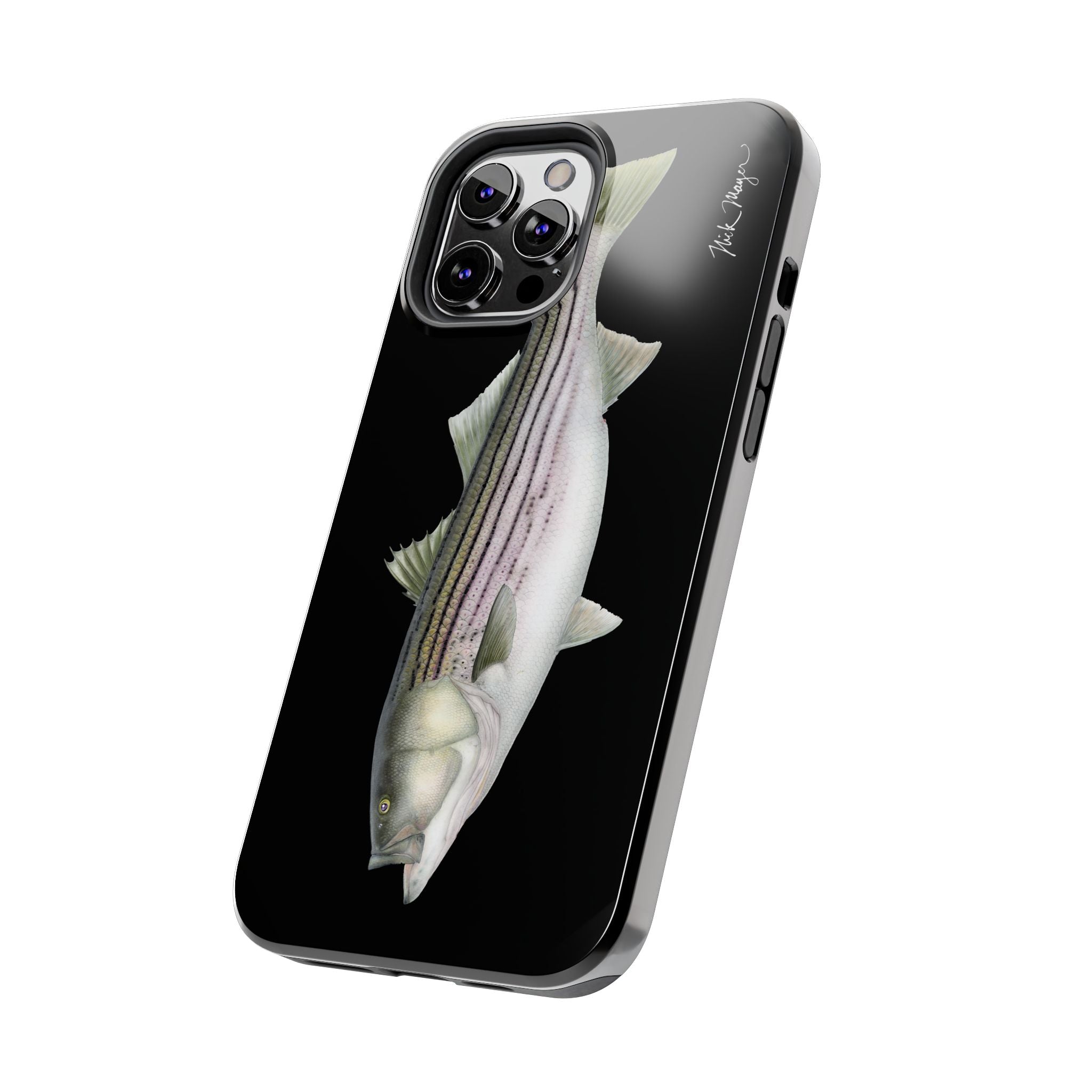 30 lb Striper - Black Phone Case (iPhone)