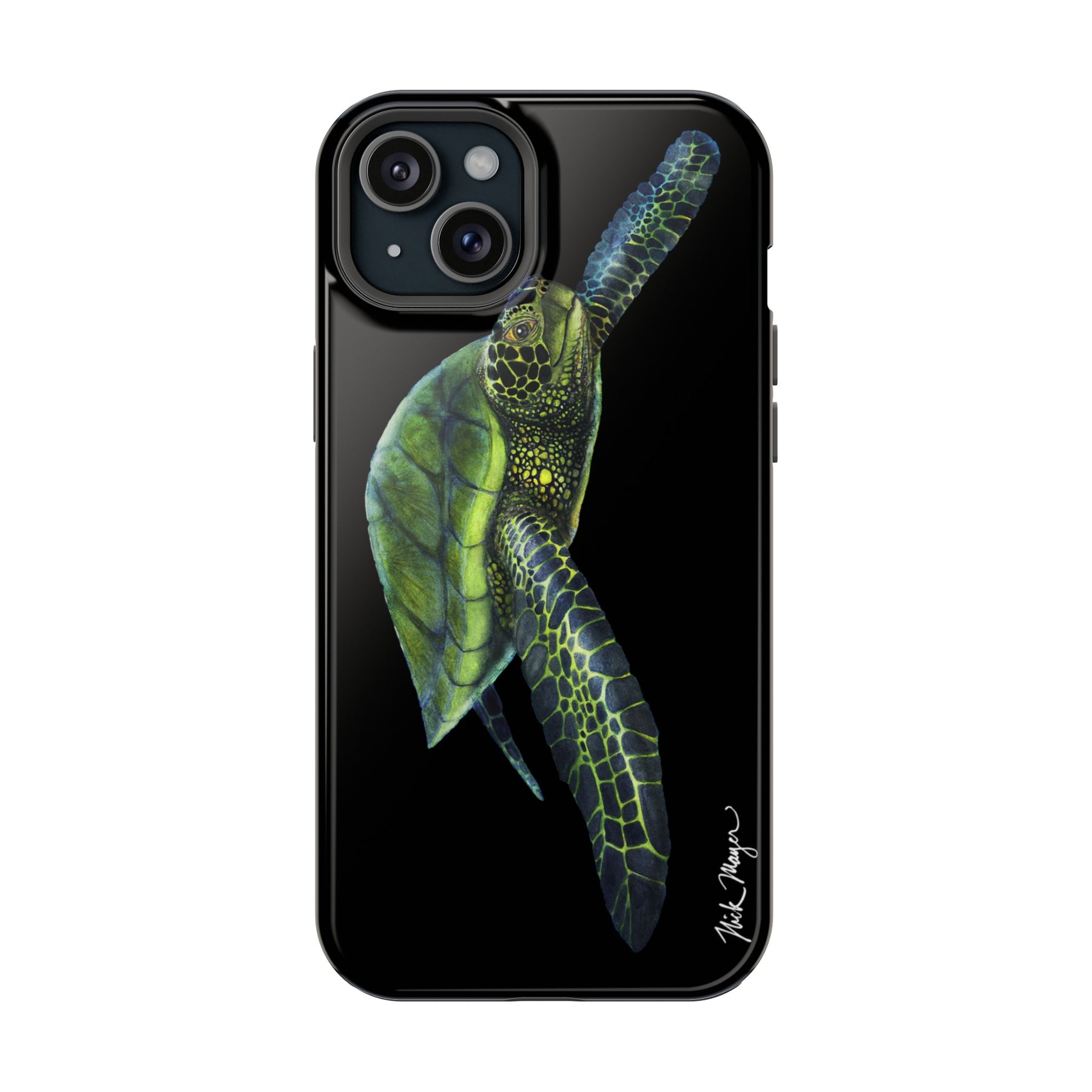 Green Sea Turtle MagSafe Black iPhone Case