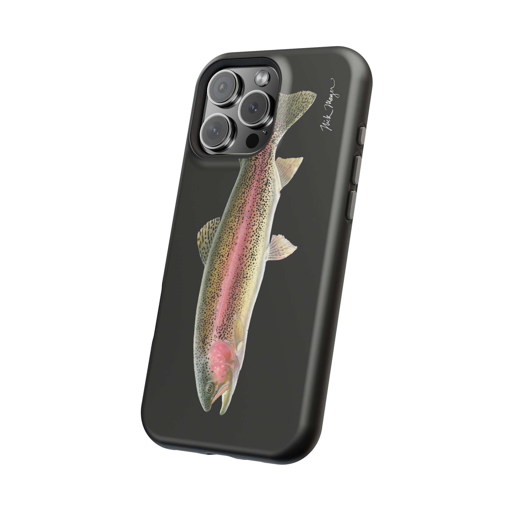 Rainbow Trout MagSafe Black iPhone Case