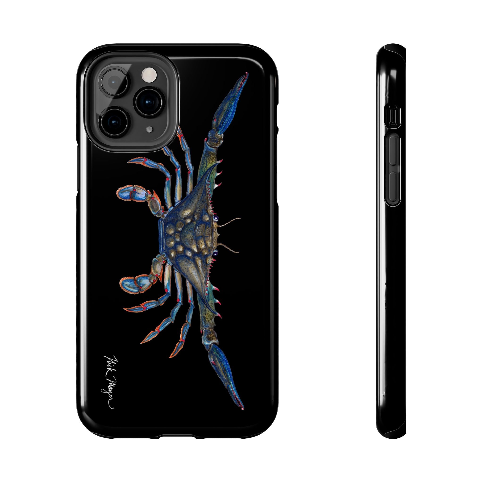 Blue Crab Black Phone Case (iPhone)