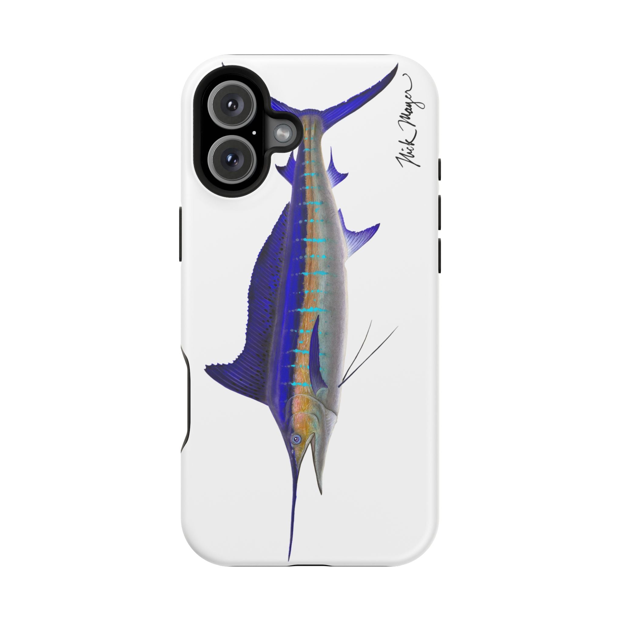 Striped Marlin MagSafe White iPhone Case