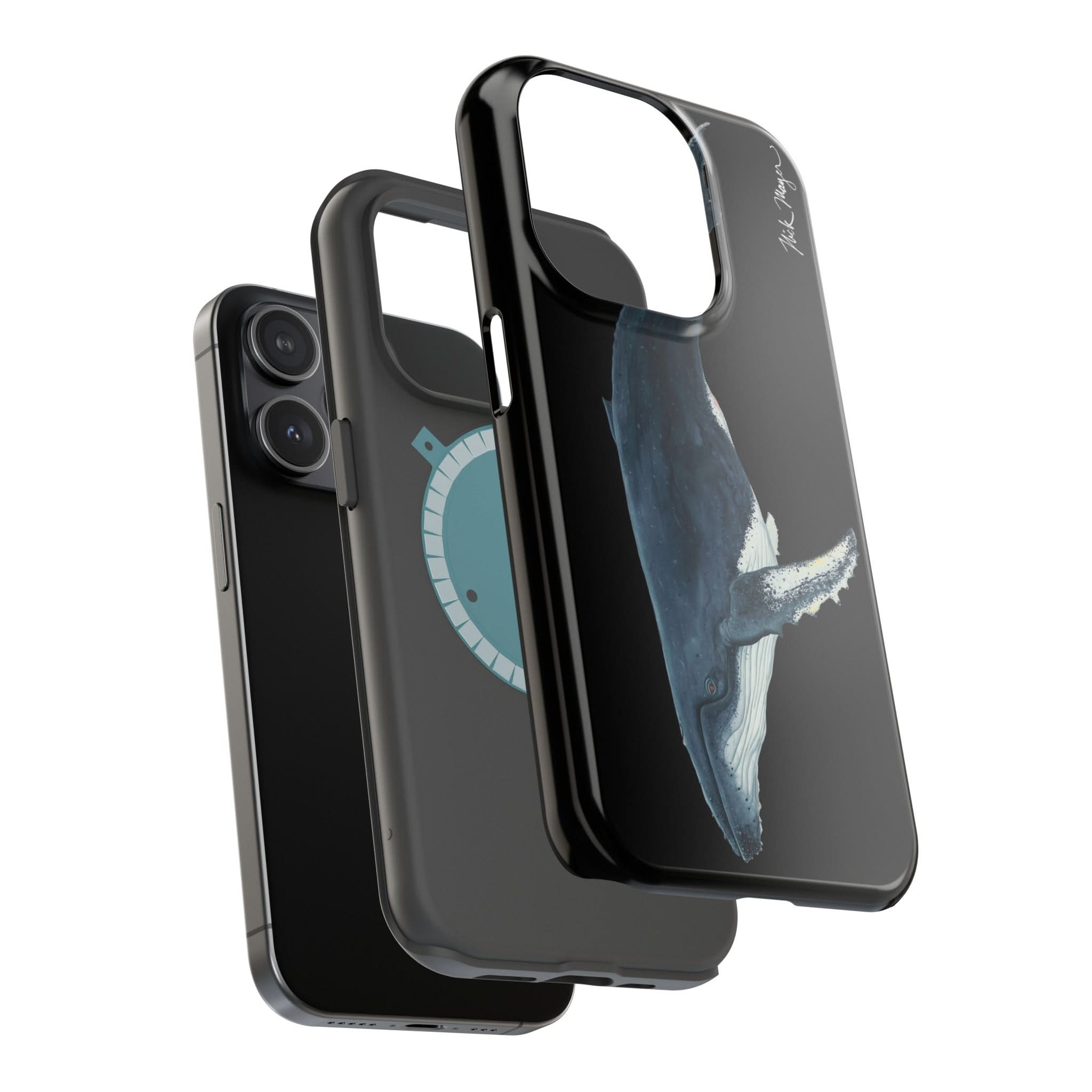 Humpback Whale MagSafe Black iPhone Case