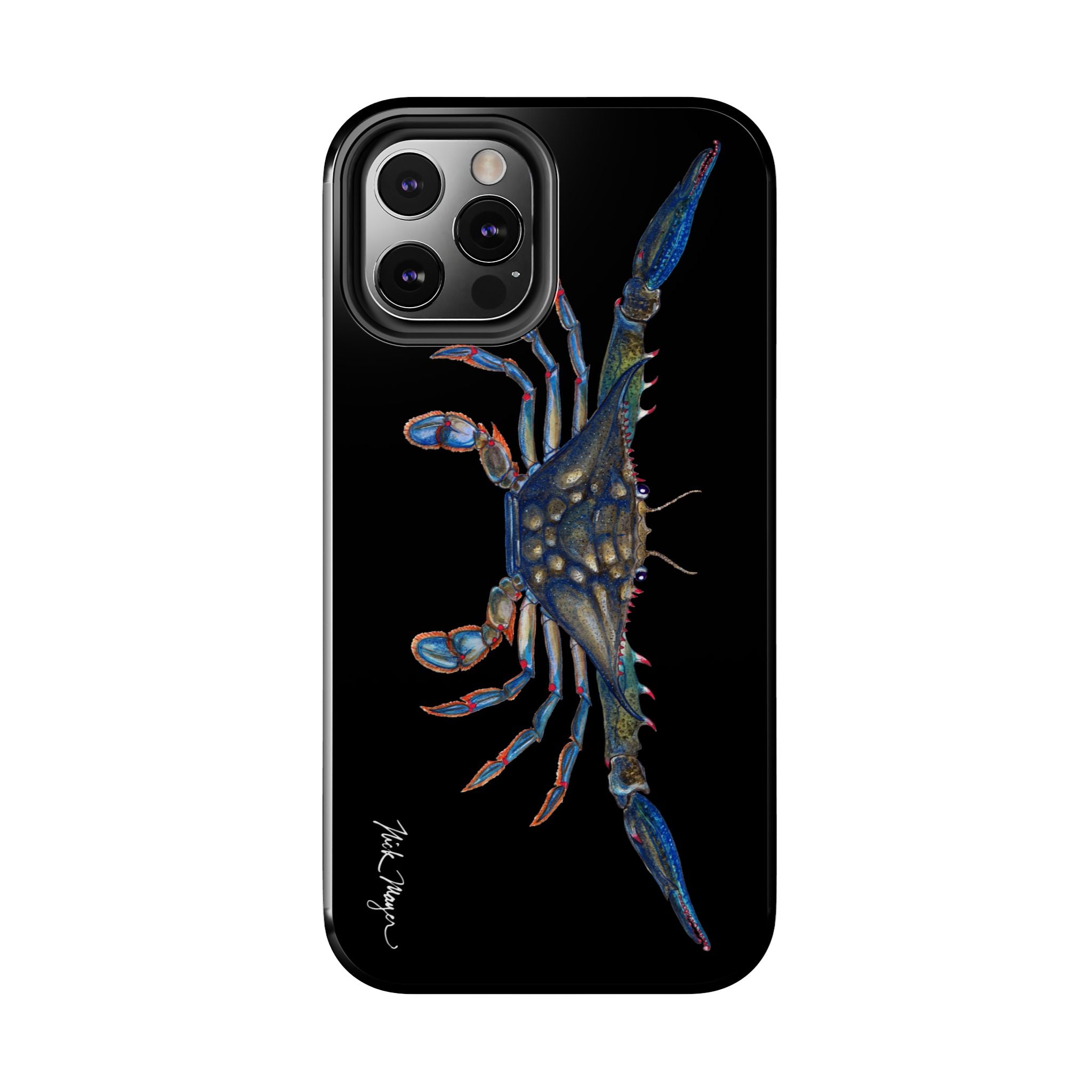 Blue Crab Black Phone Case (iPhone)