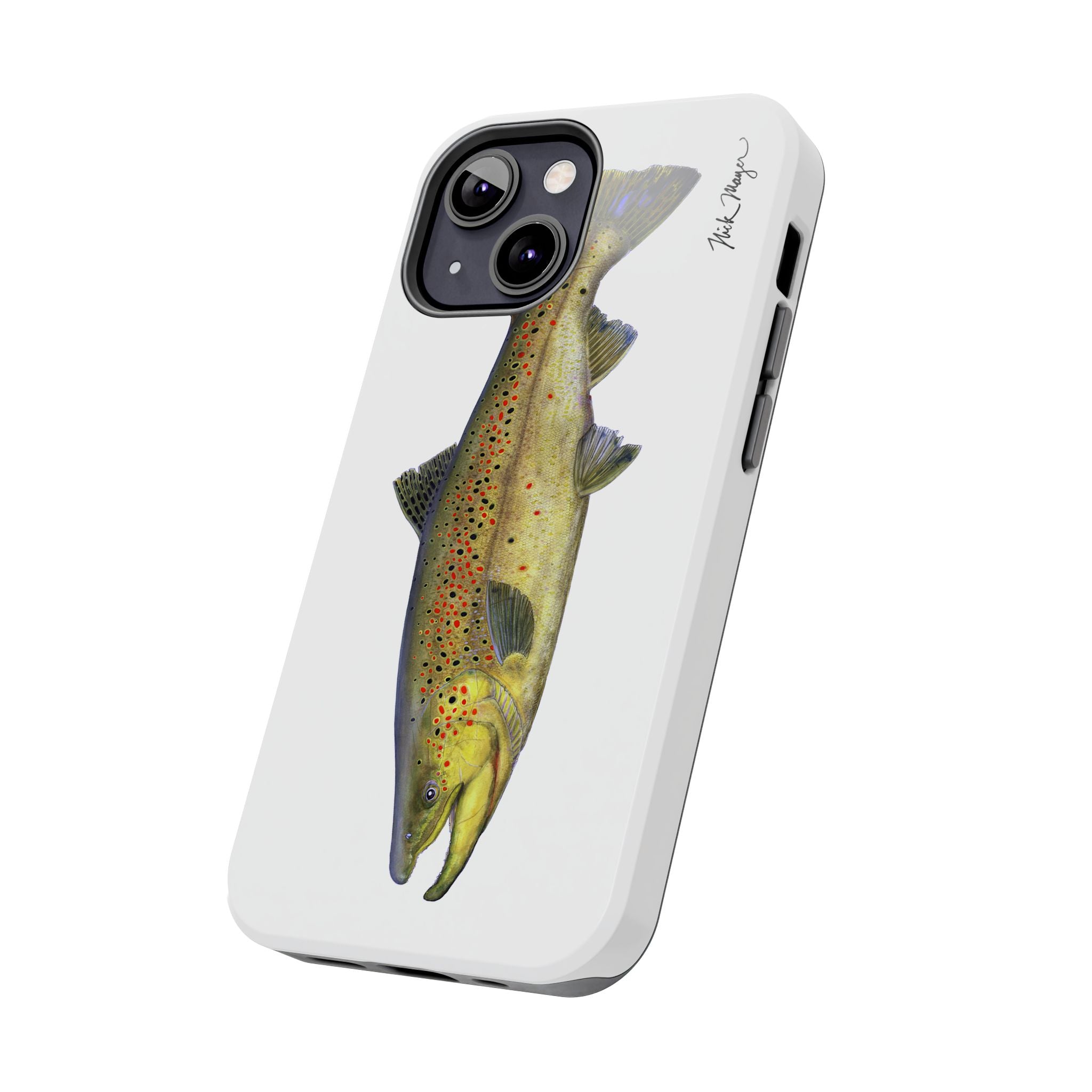 Brown Trout White Phone Case (iPhone)