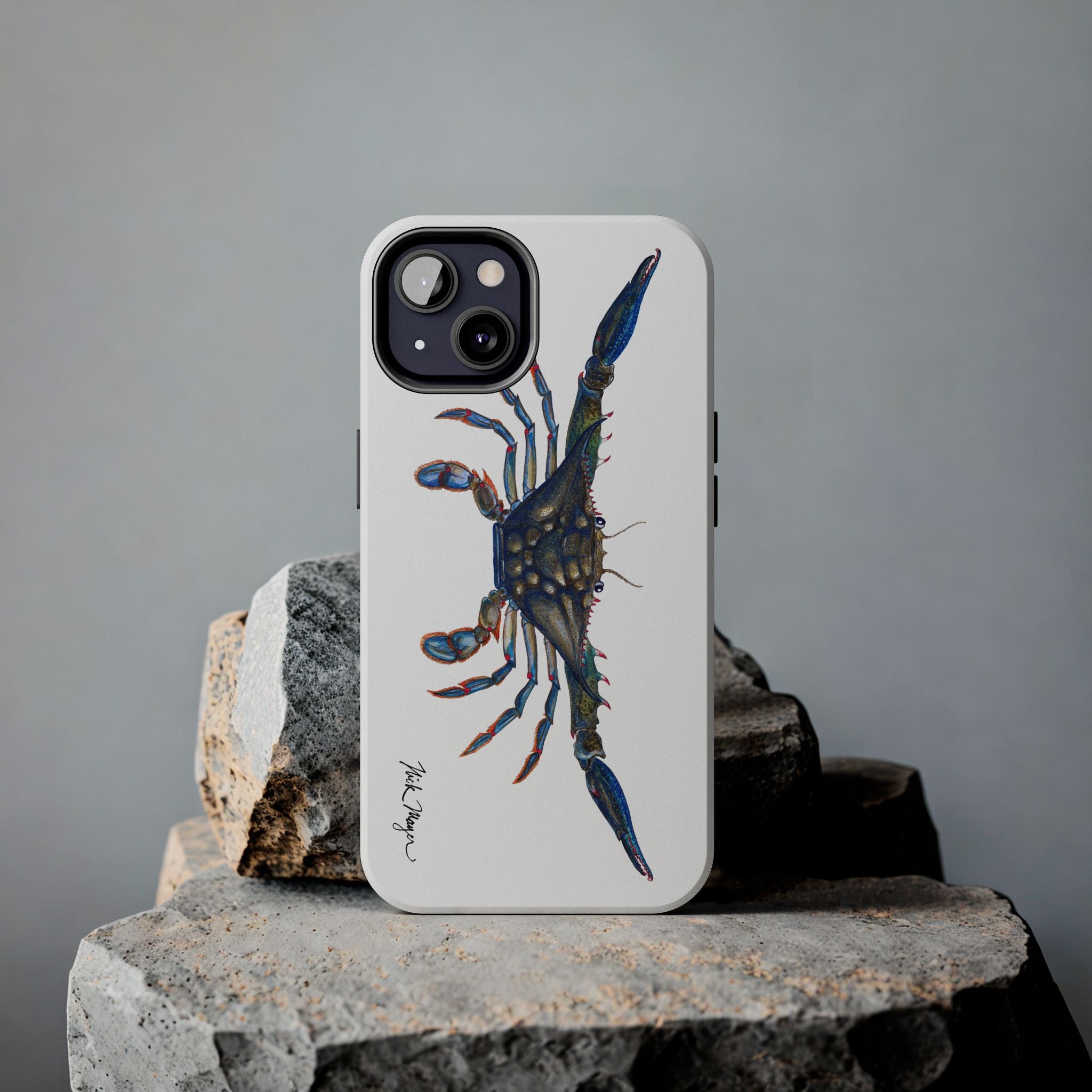 Blue Crab White Phone Case (iPhone)