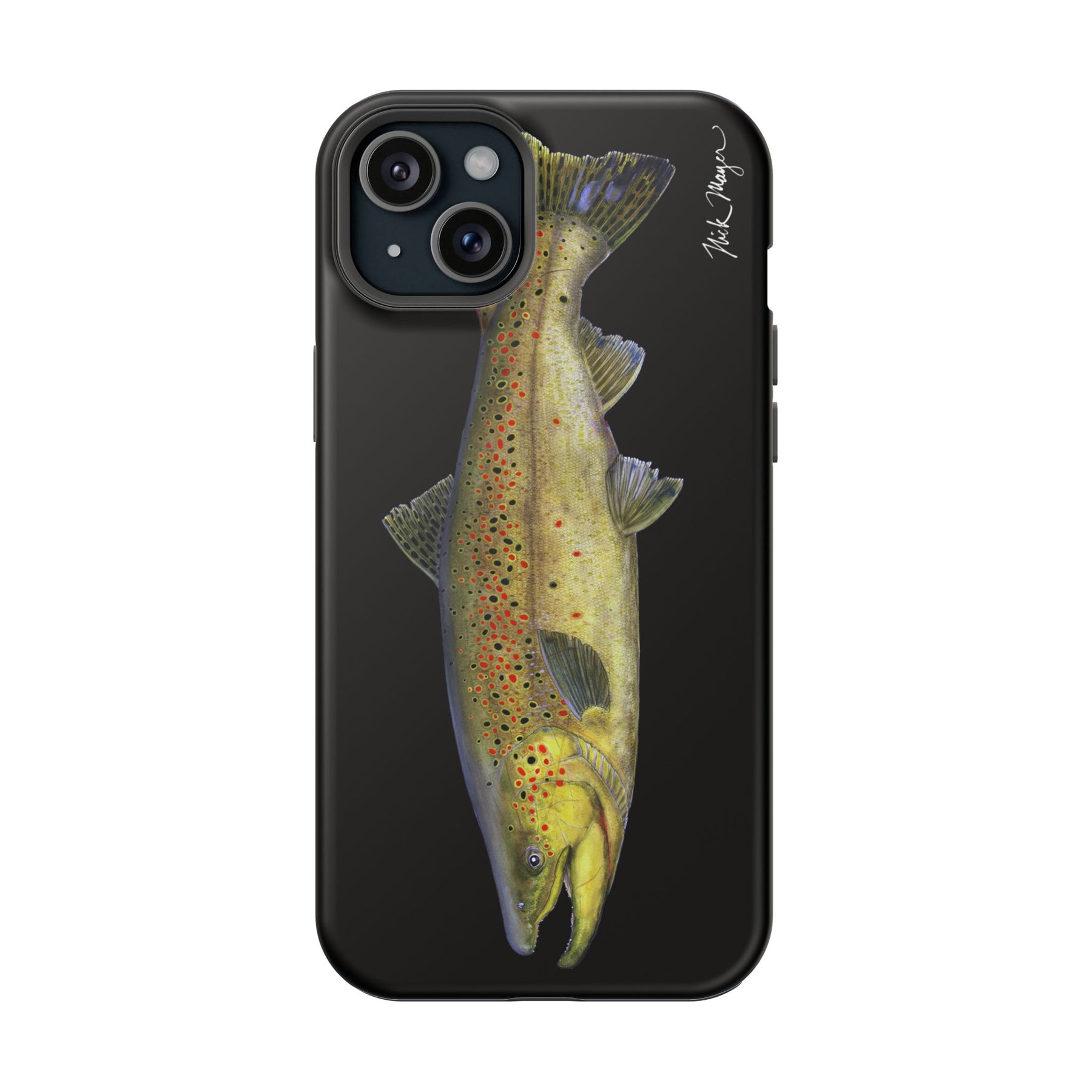 Brown Trout MagSafe Black iPhone Case