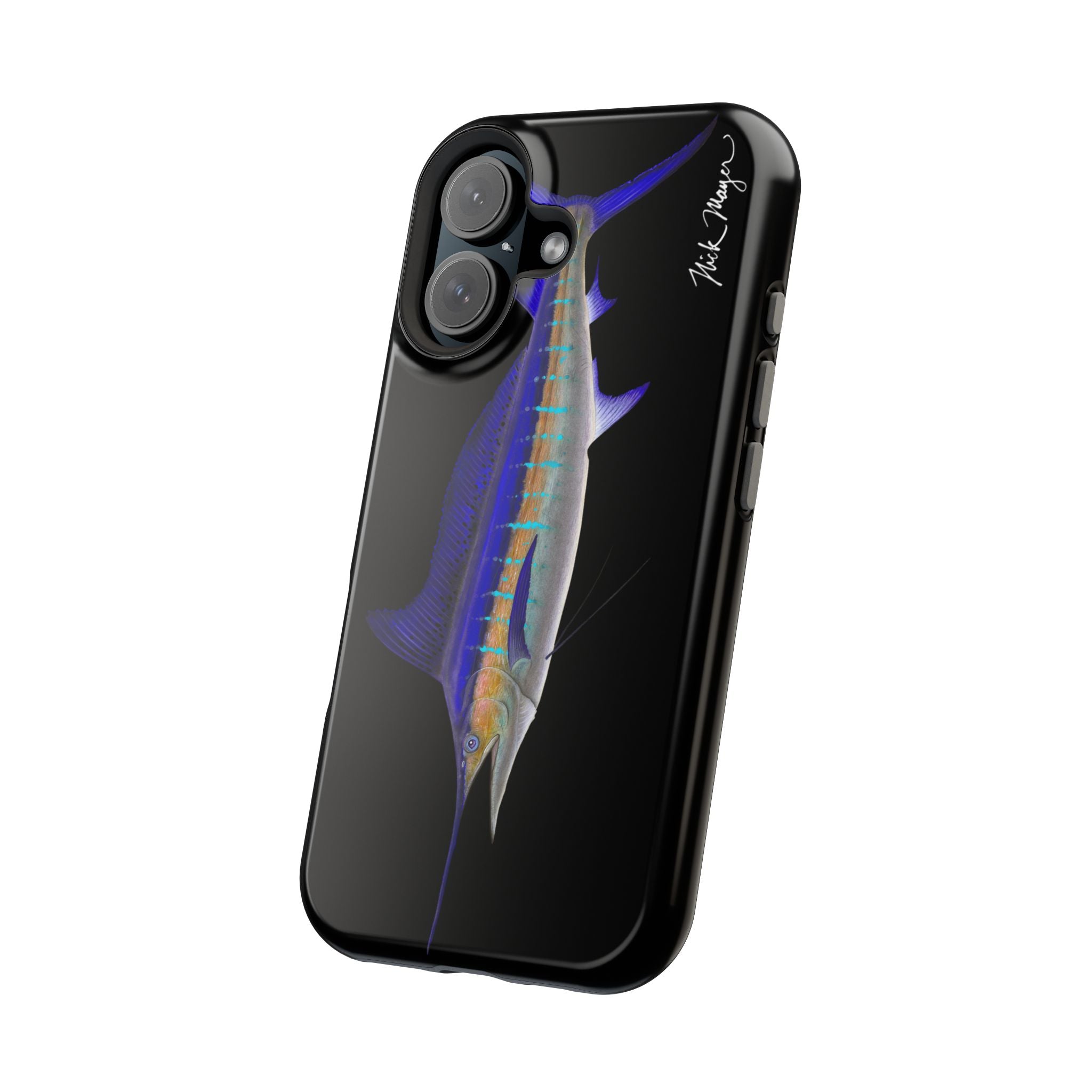 Striped Marlin MagSafe Black iPhone Case