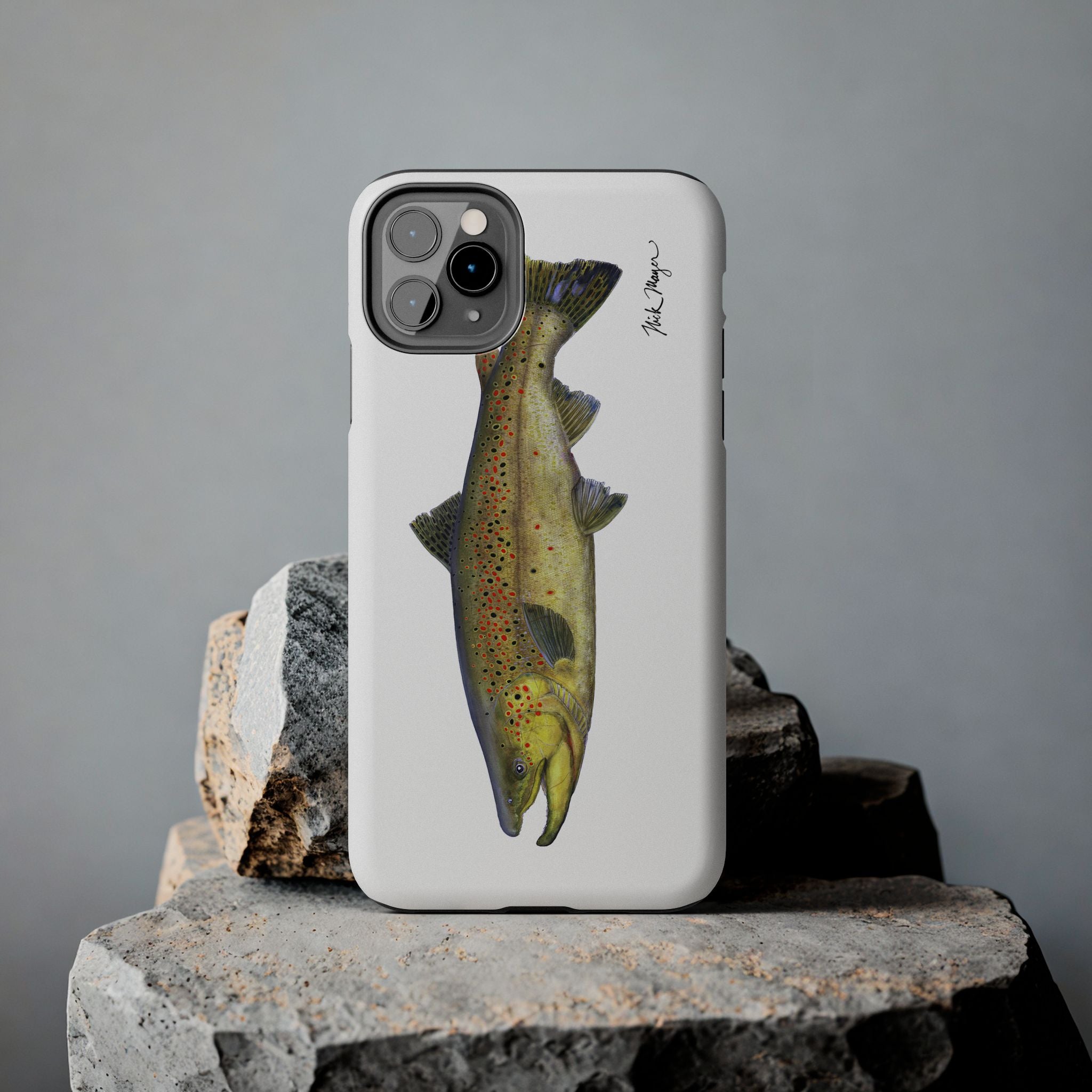 Brown Trout White Phone Case (iPhone)