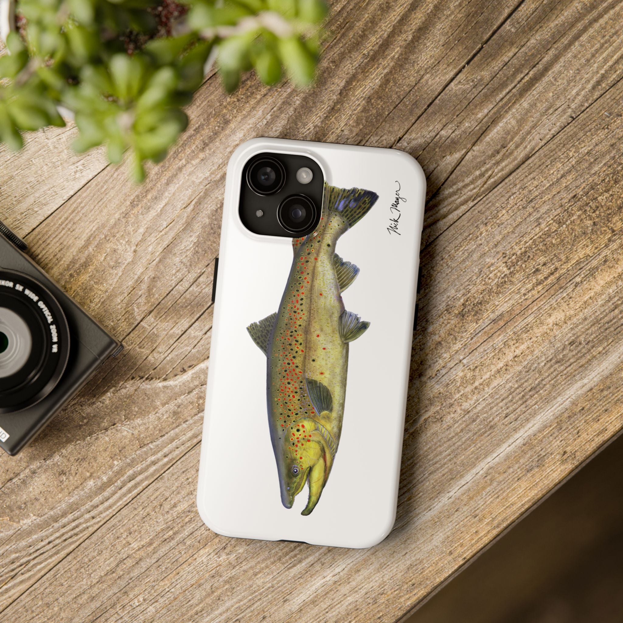 Brown Trout White Phone Case (iPhone)