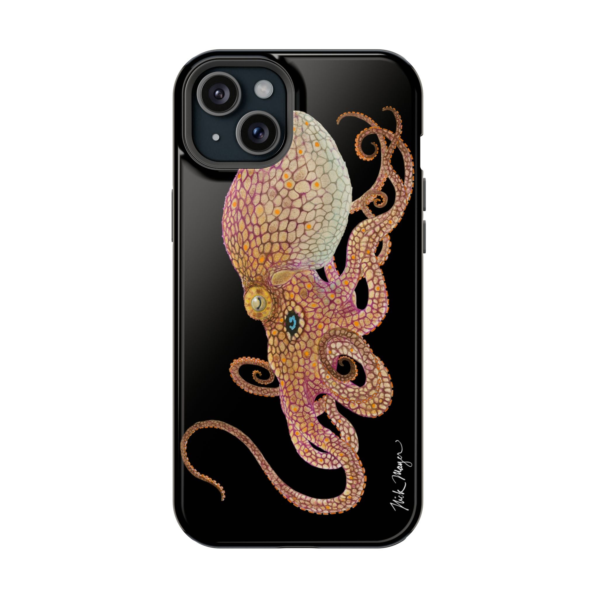 Two Spot Octopus MagSafe Black iPhone Case