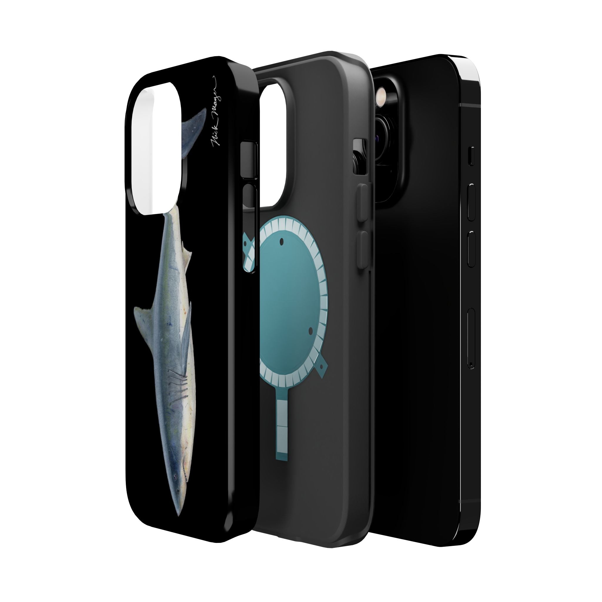 Great White Shark Black MagSafe iPhone Case