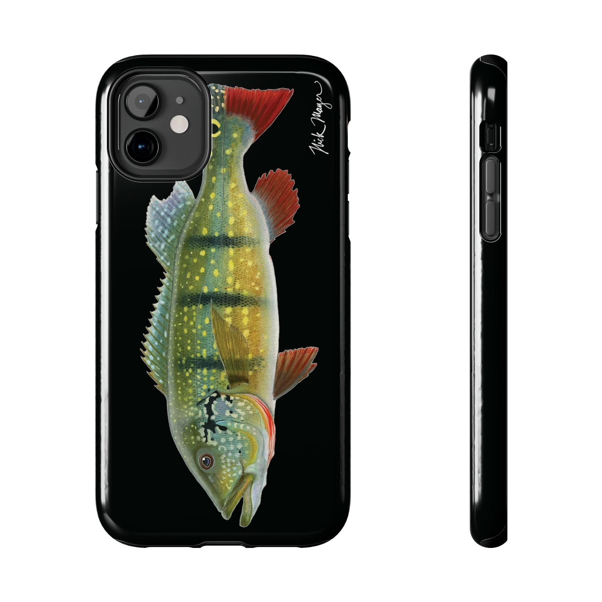 Peacock Bass Black iPhone Case