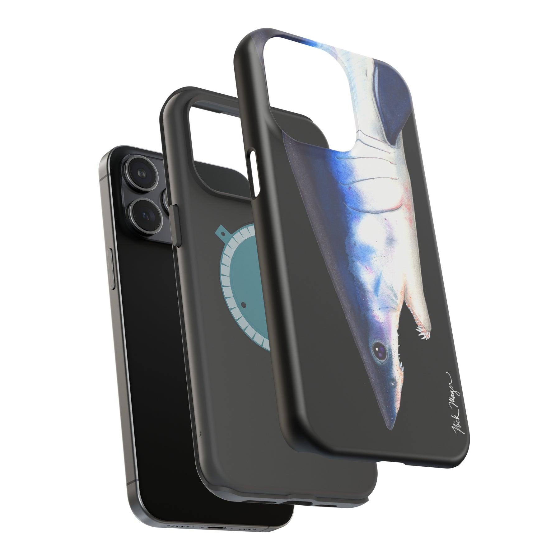 Mako Shark Face MagSafe Black iPhone Case